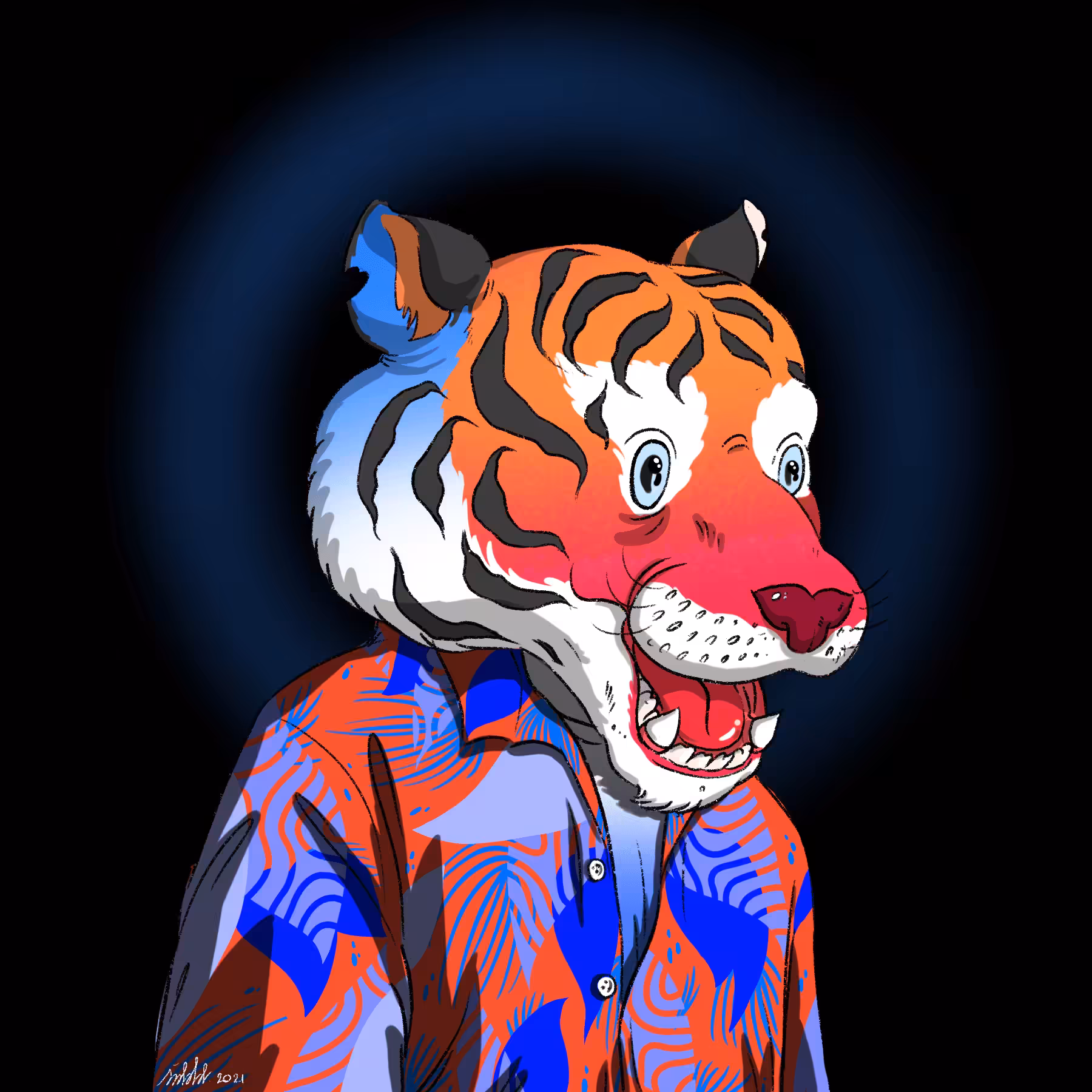 LUNGtiger on black|||#68