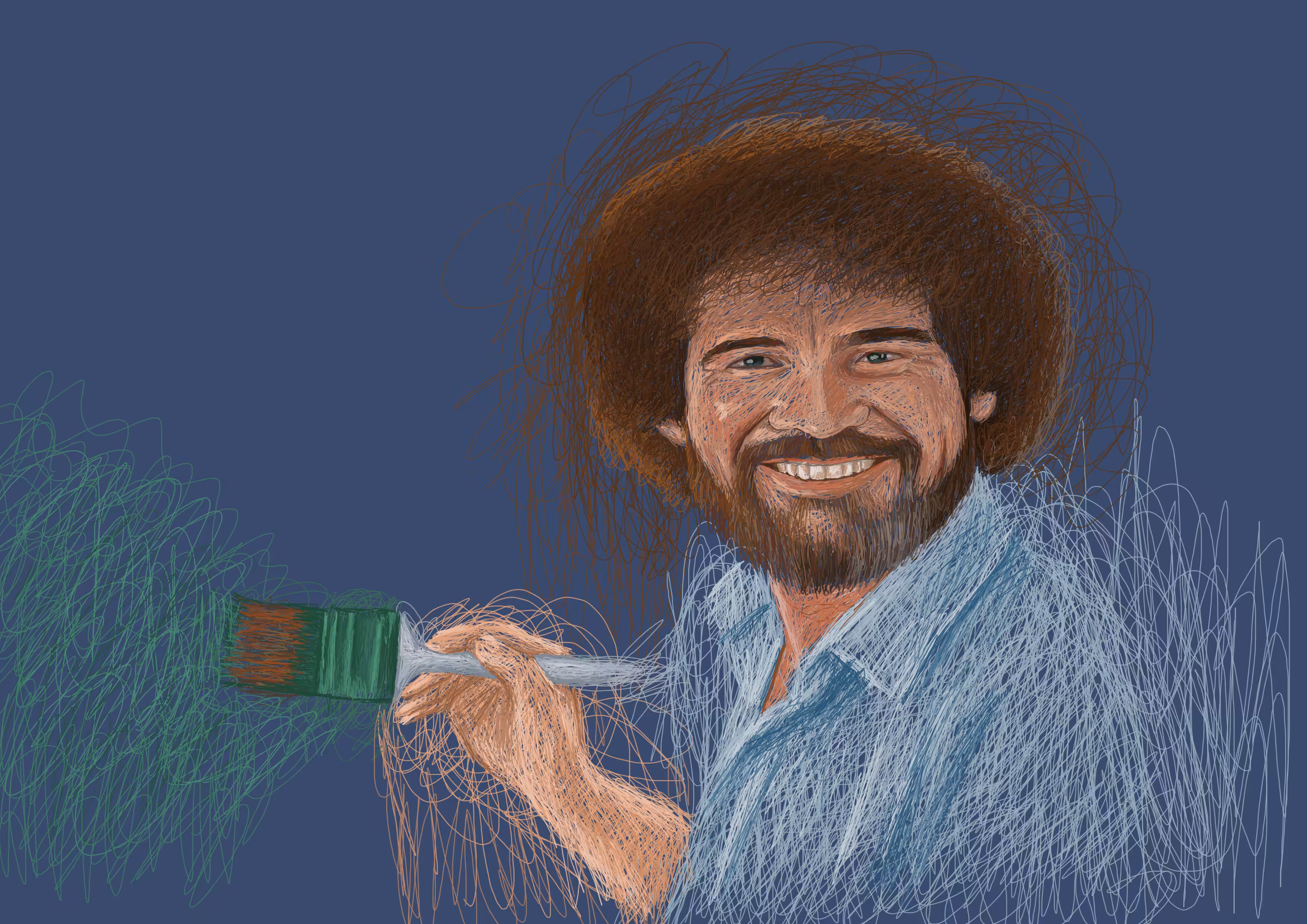The magic of lines: Bob Ross