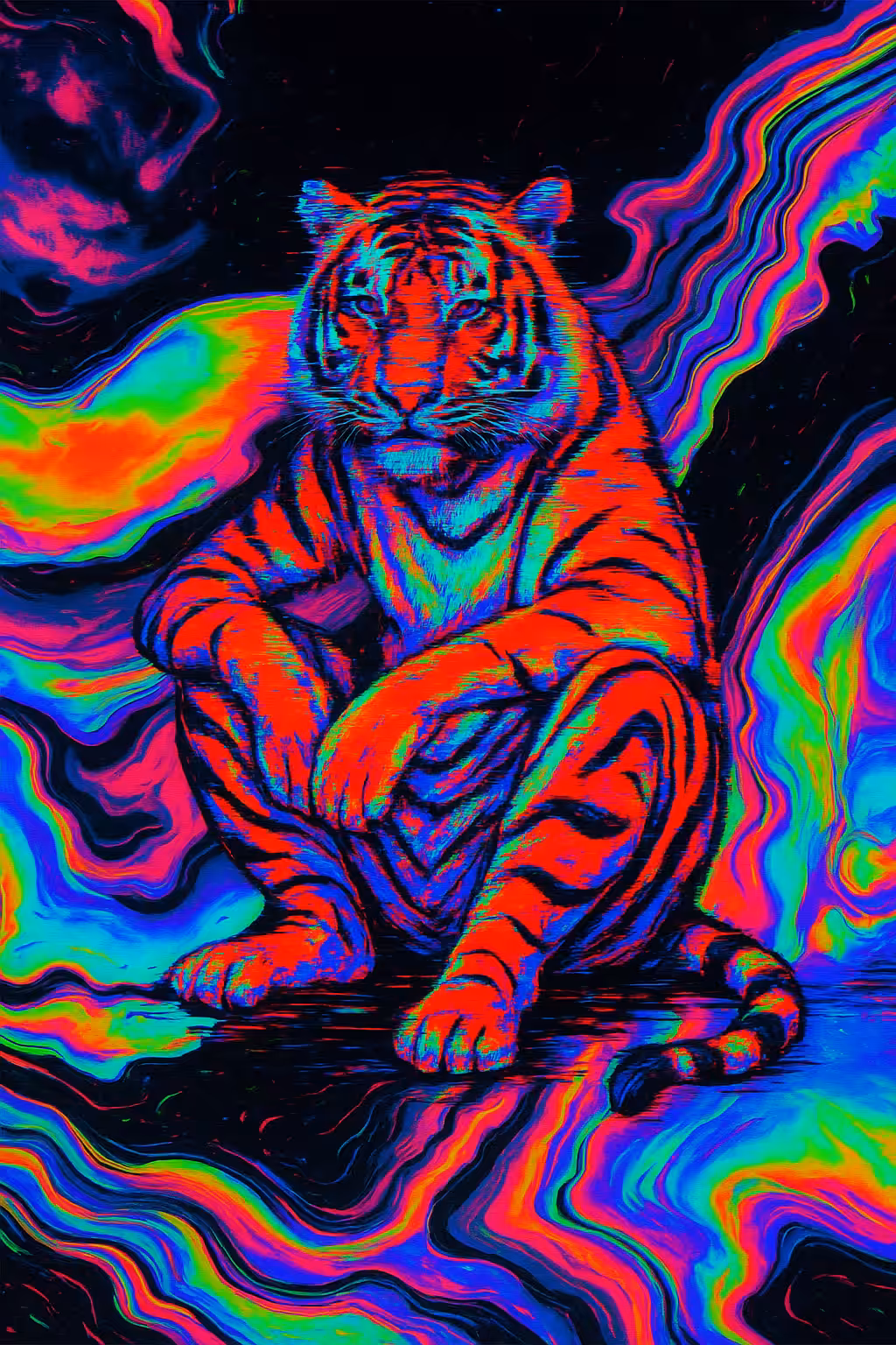 Neon Pulse: The Digital Vibe: Cosmic Tiger