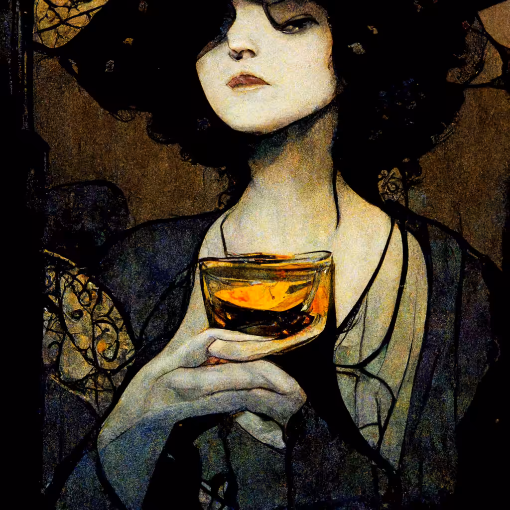 Dark Girl with Whiskey
