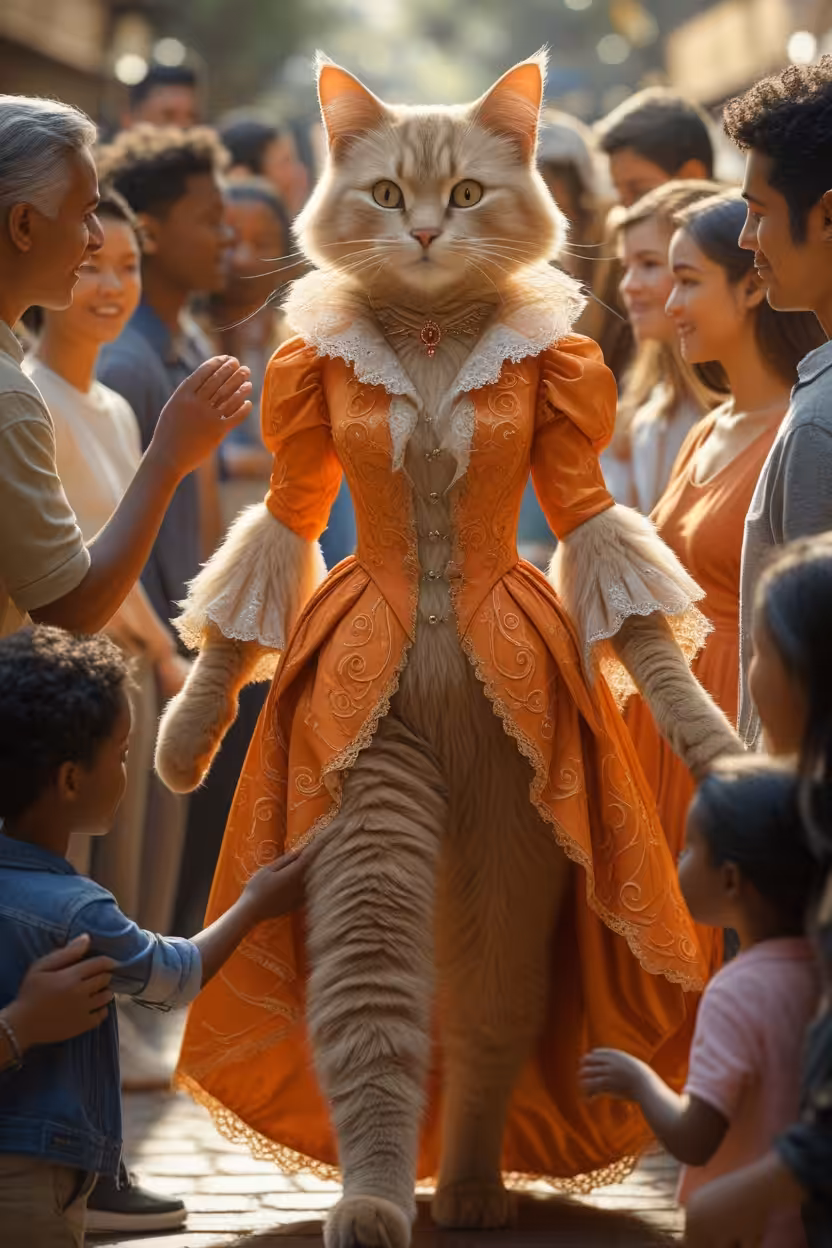 Big party with funny cat