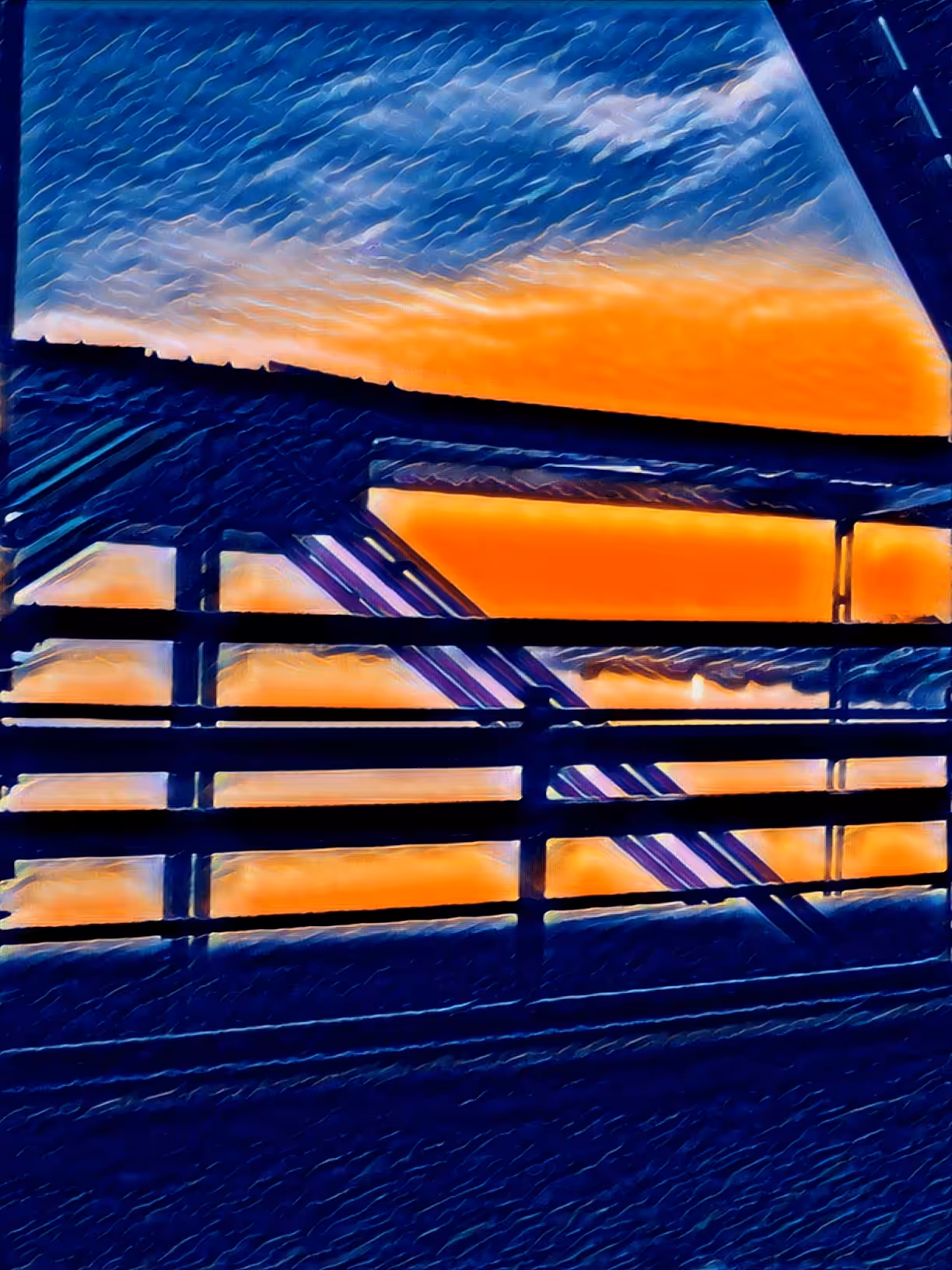 Sunset on a train bridge #1