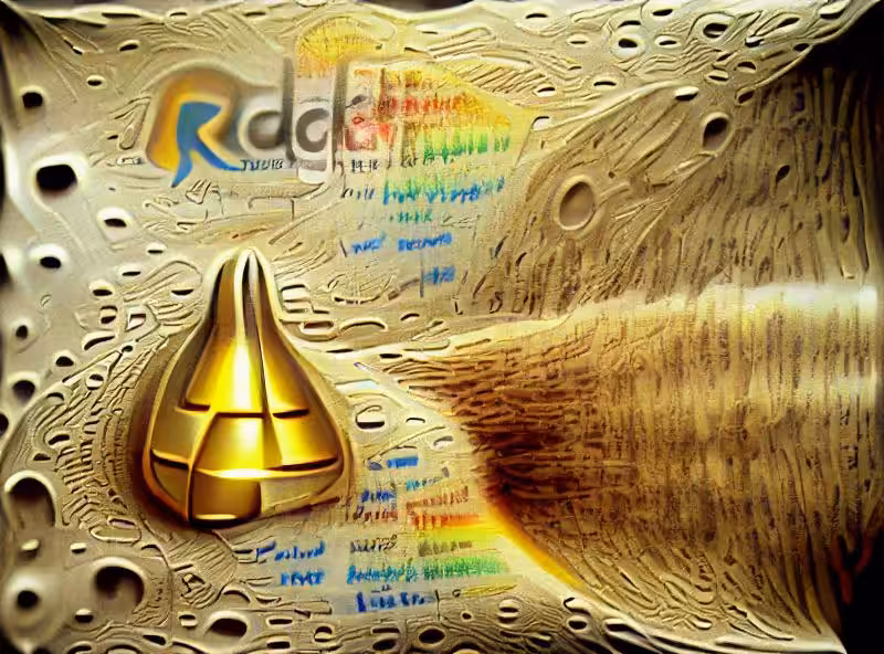 Abraham's First Works: gold rocket ship laser back side of moon