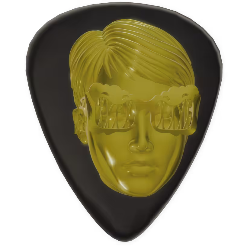 Gold Face Guitar Pic
