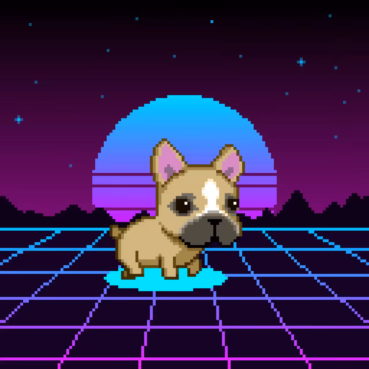 Vaporwave French Bulldog