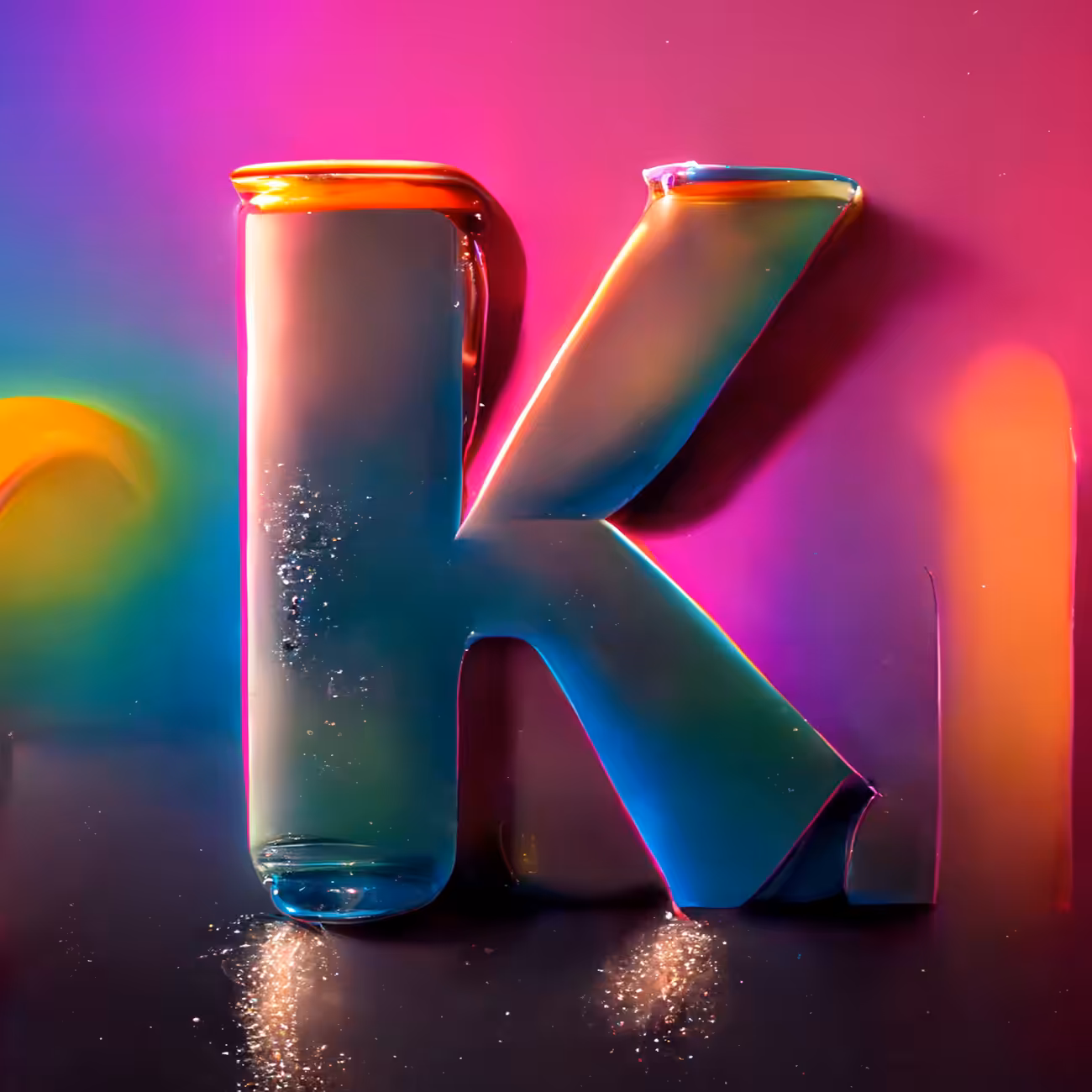 Shiny Liquid Alphabet Series - K