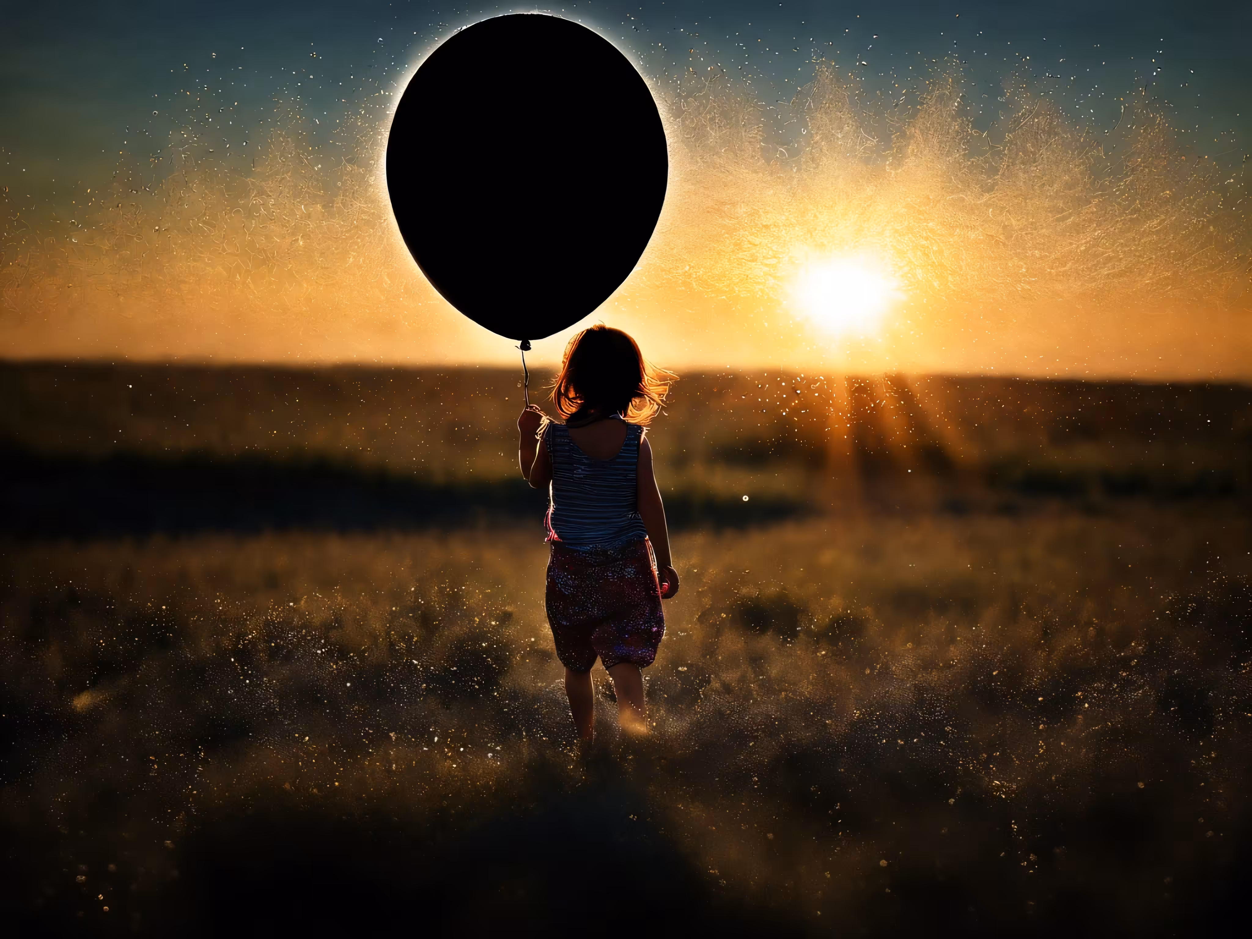 Little Girl and Her Balloon
