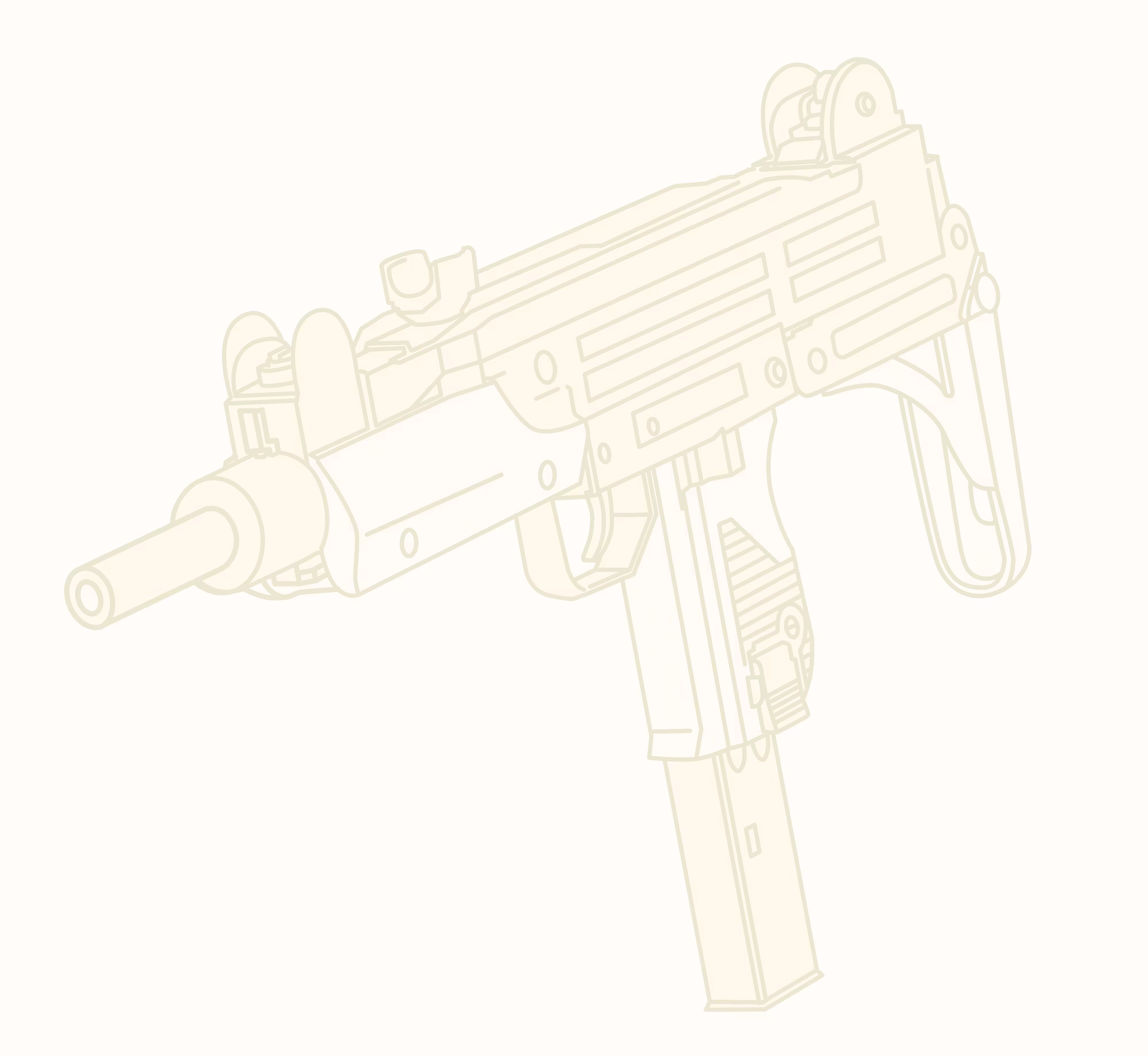 Krypto Gun - Uzi - Ivory 1/1