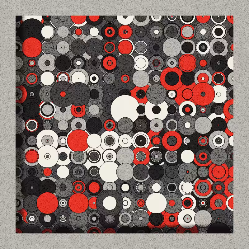 Red, Grey and Circles #6