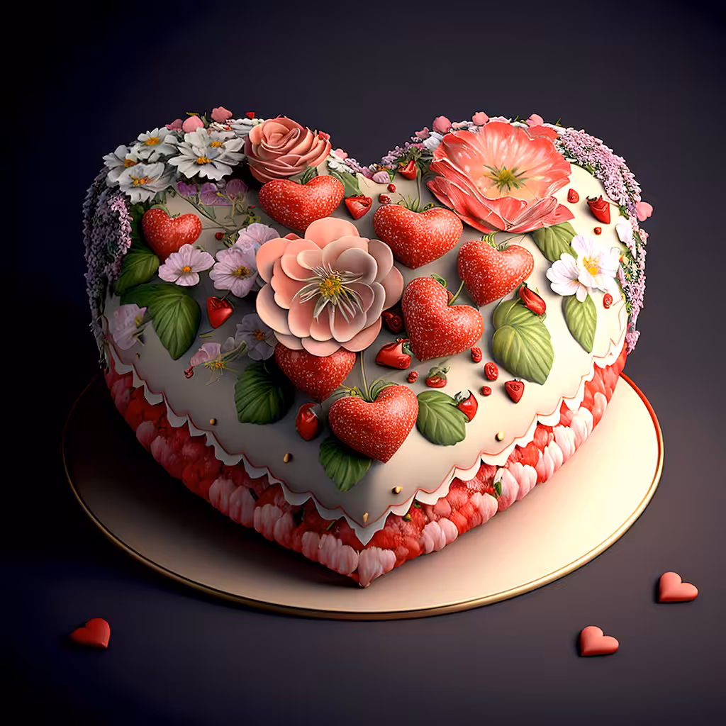 Valentine's Day Heart Cake