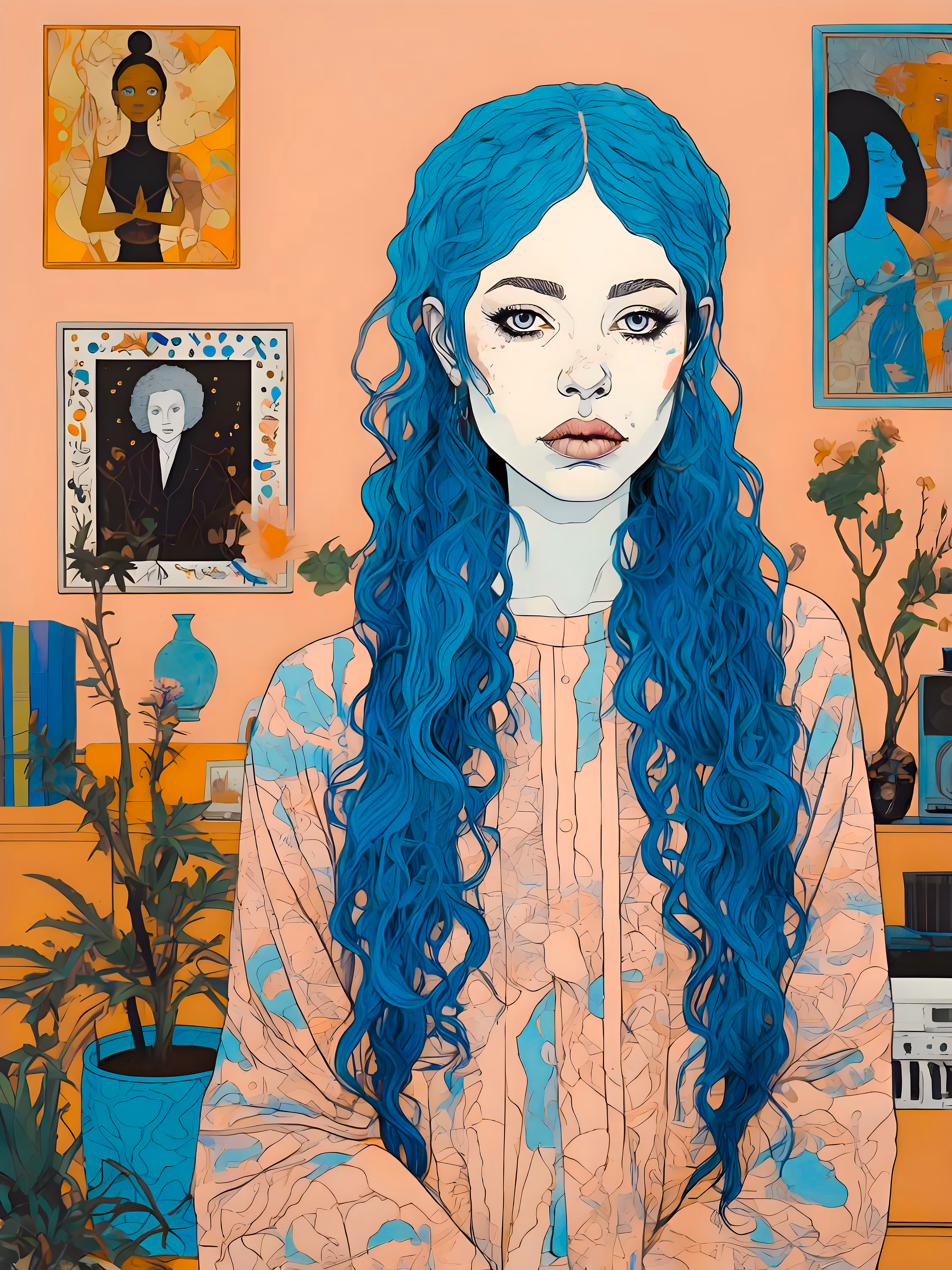 Girl With Blue Hair