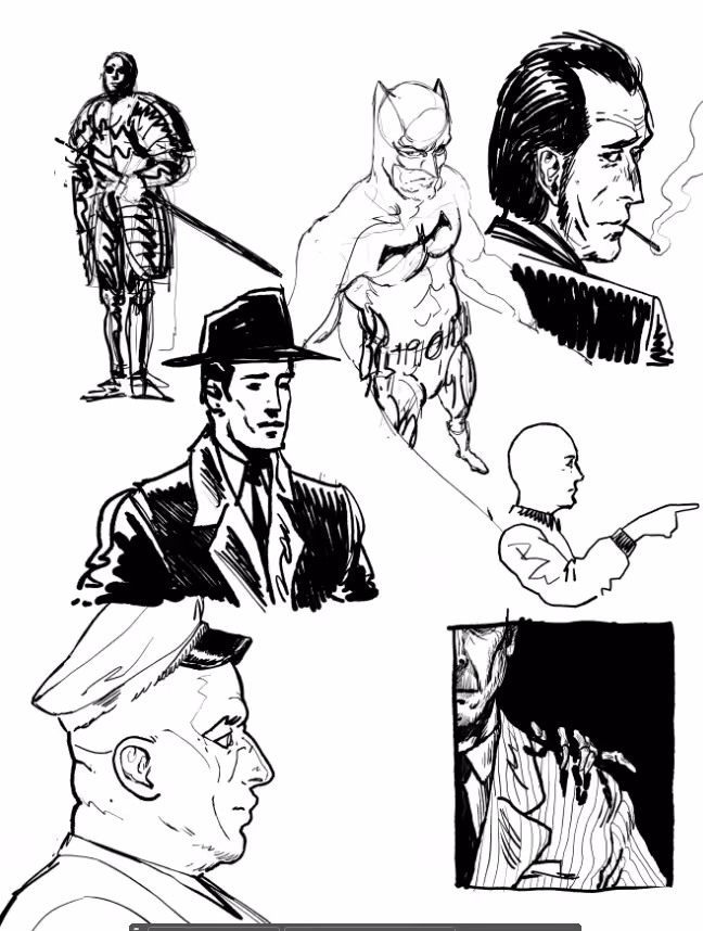 just ink sketches