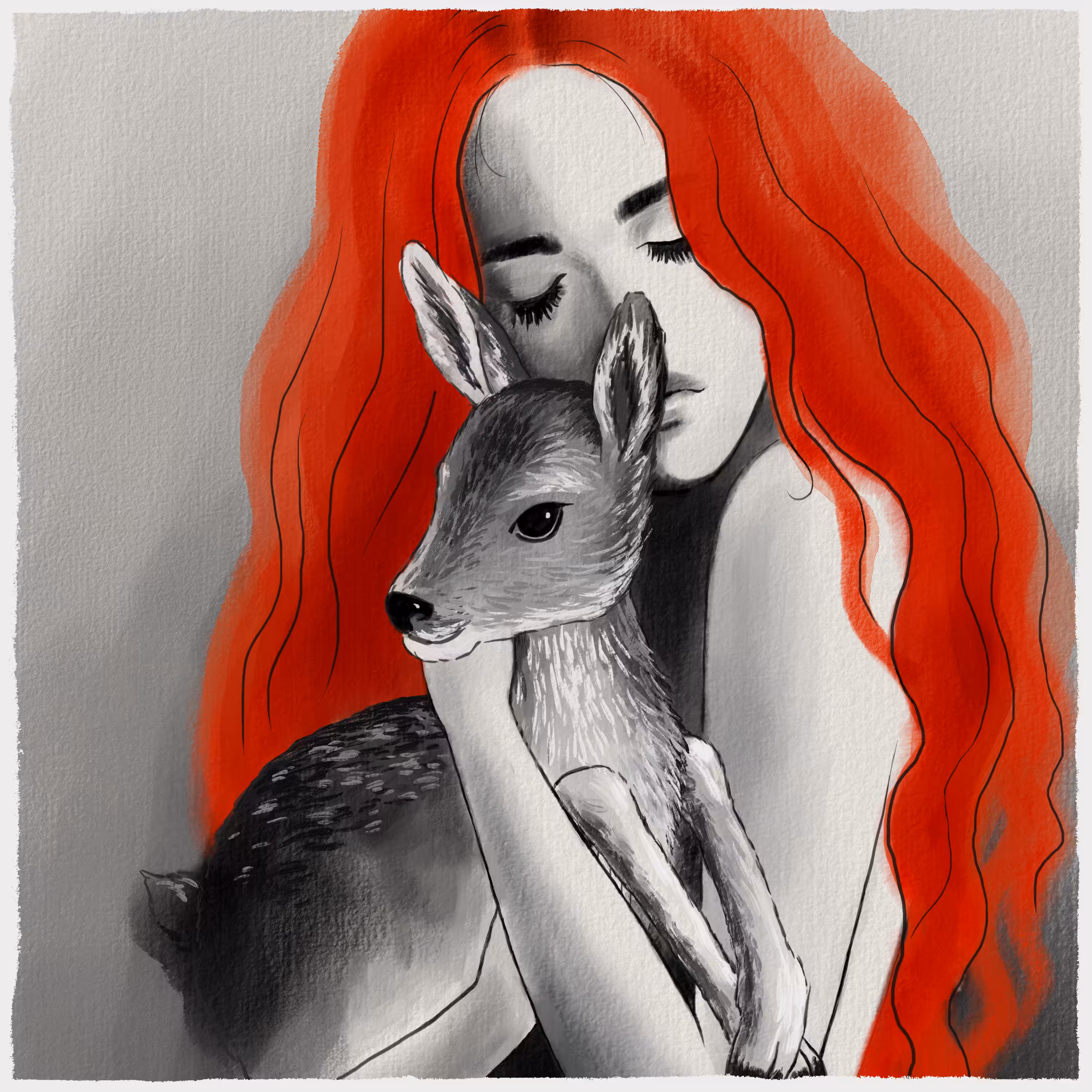 Lady Redhead and her Deer. The Beginning.
