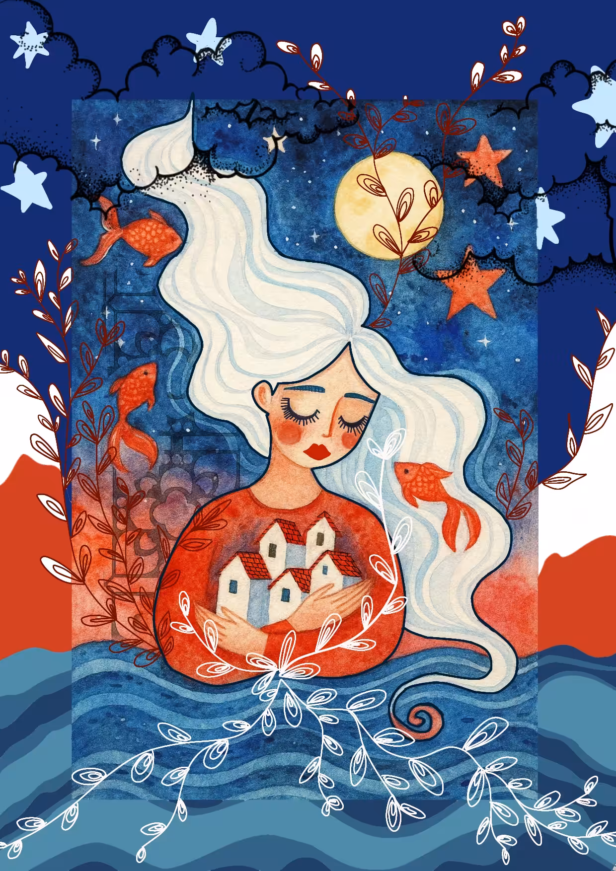 “Suspended Serenity Between Dreams”