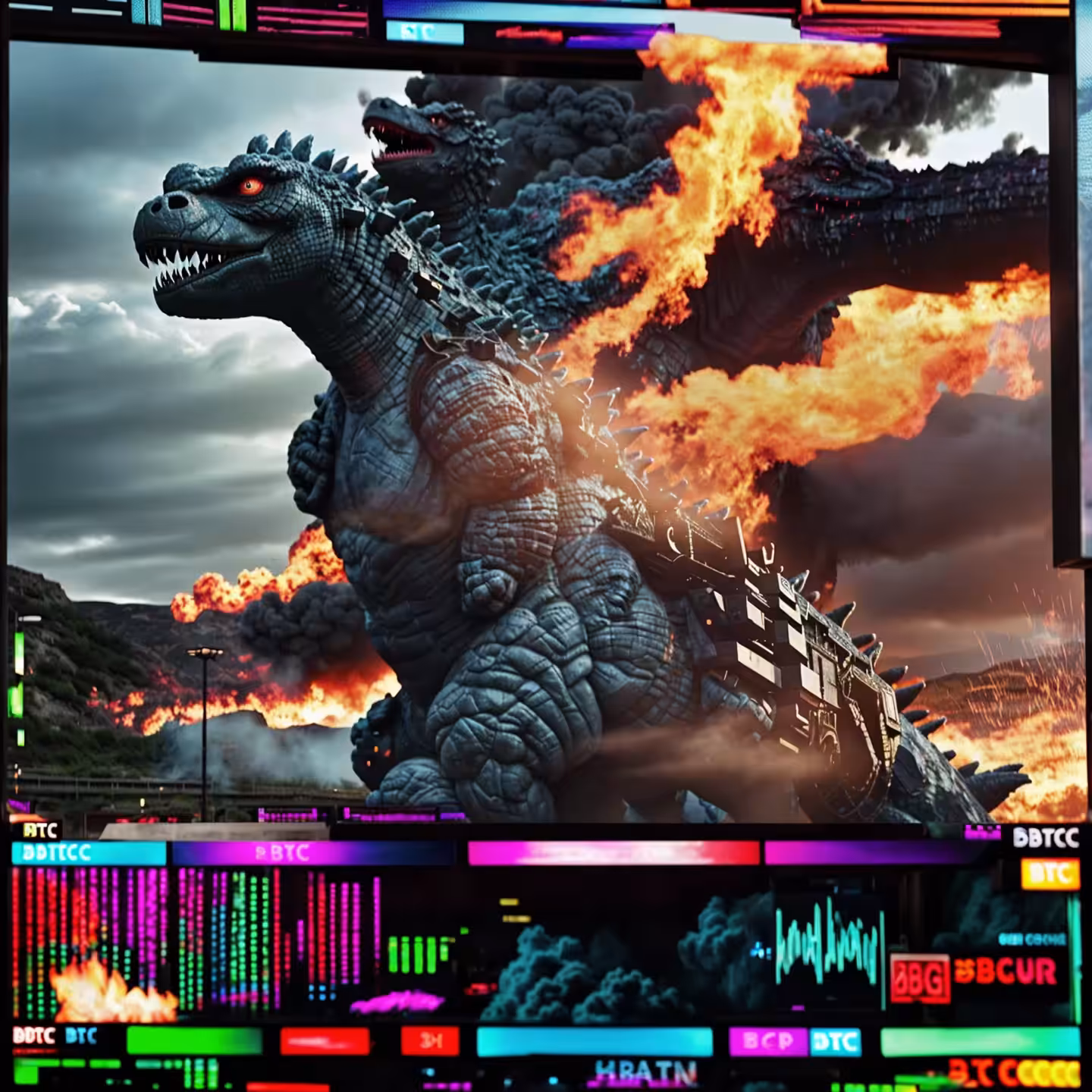 Godzilla: The RGB mutant king across ages