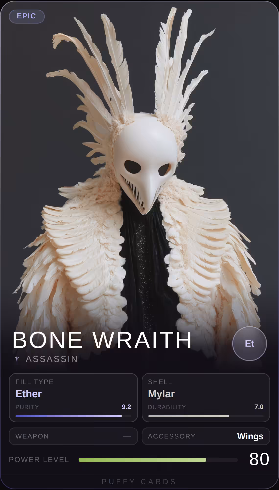 Puffy Cards: Bone Wraith