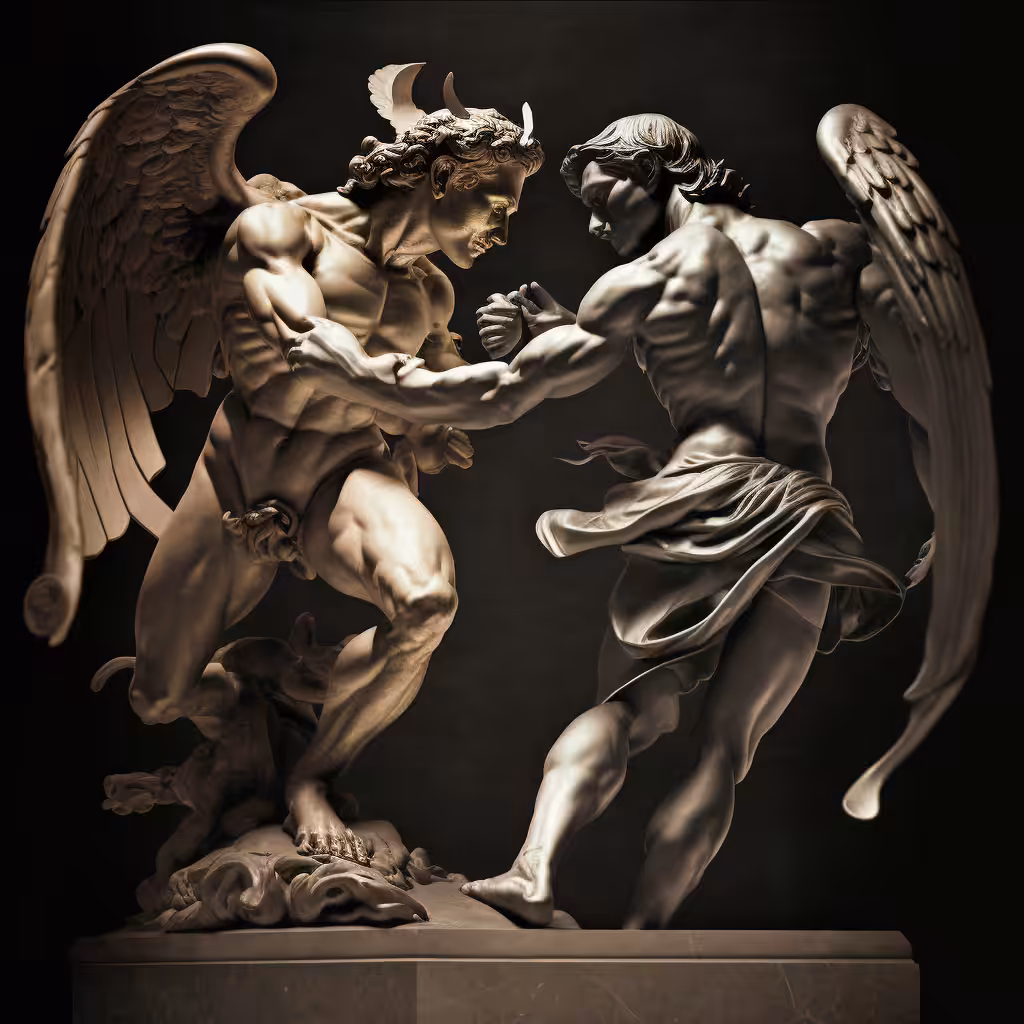 Michelangelo, battle between good and Evil
