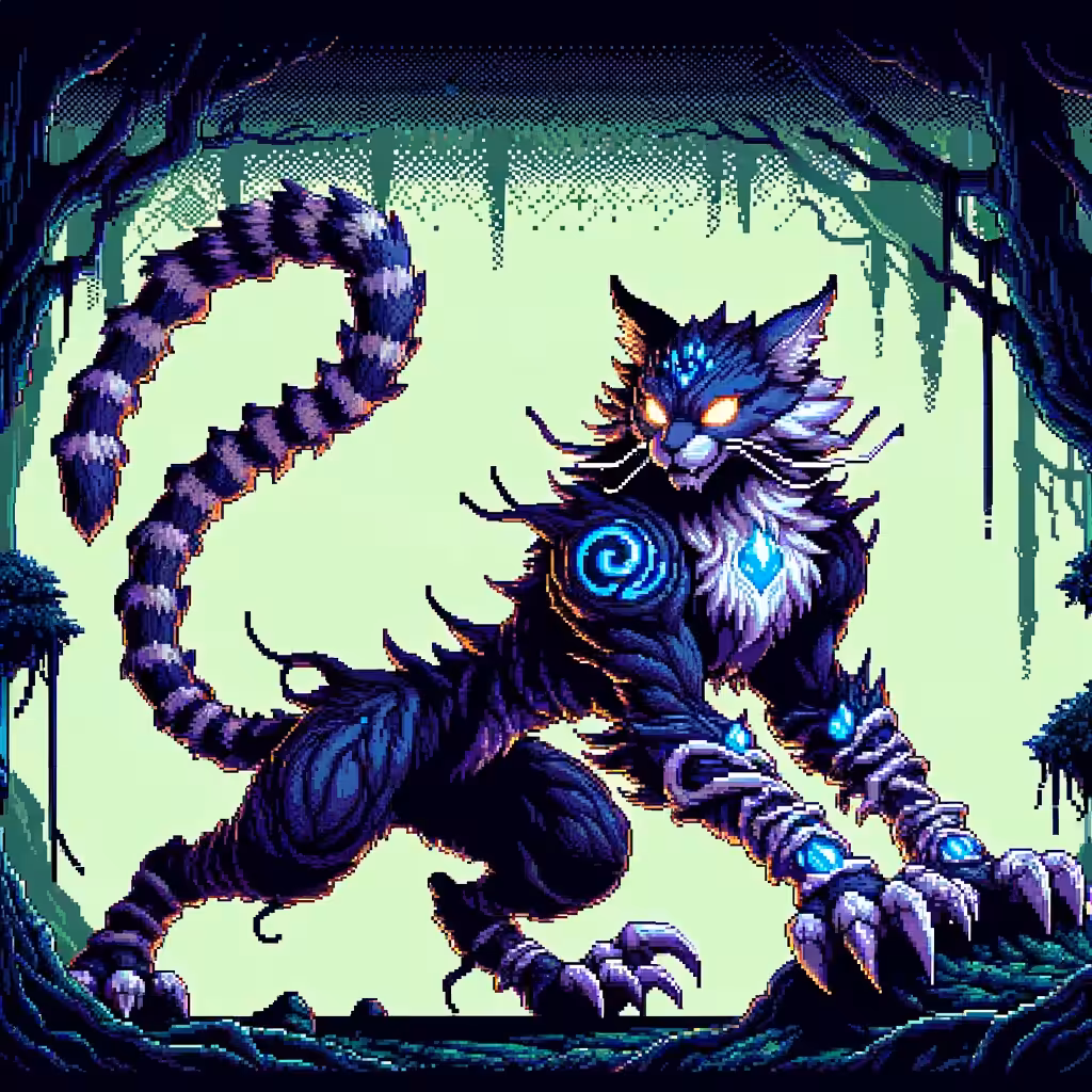 Whirlclaw the Vortex Feline, Sentinel of the Verdant Catacombs