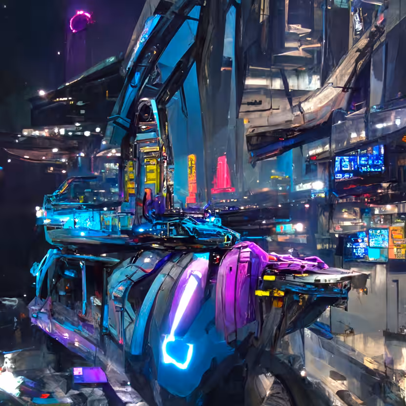 Cyberpunk concept art collection (4 pieces)