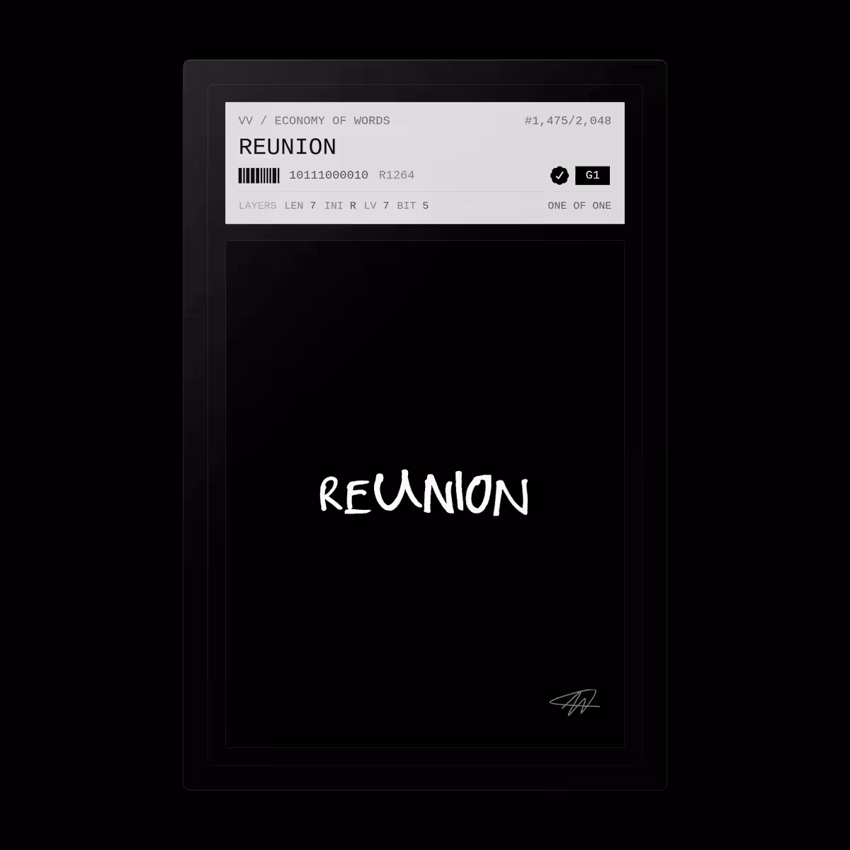 Economy of Words: REUNION · #1475