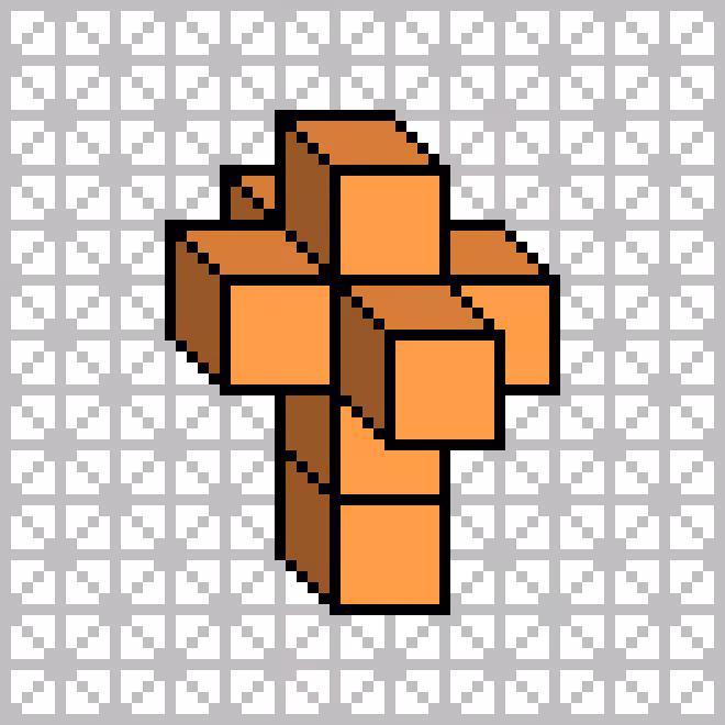 DALI CROSS MADE OF PIXELS