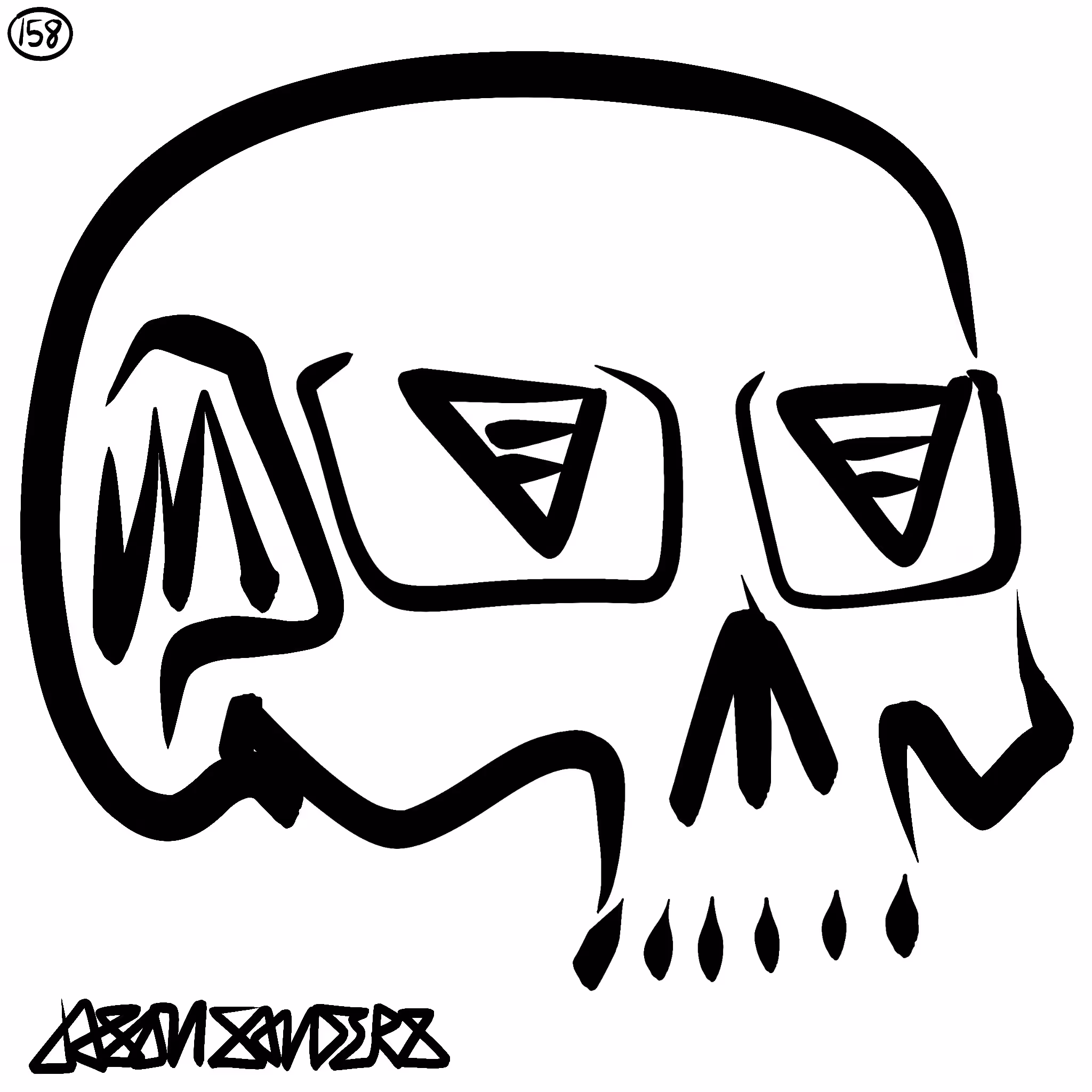 Skull Lines “One” By DrainedEye | #158