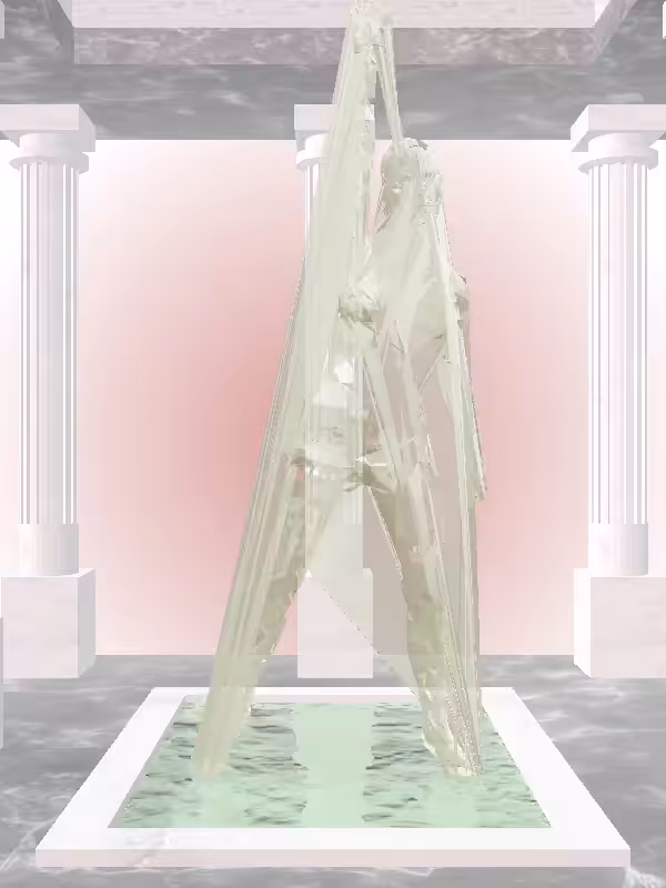 HeavenComputer: The Fading Fragmented Jazzy Matte Green Woman #5694
