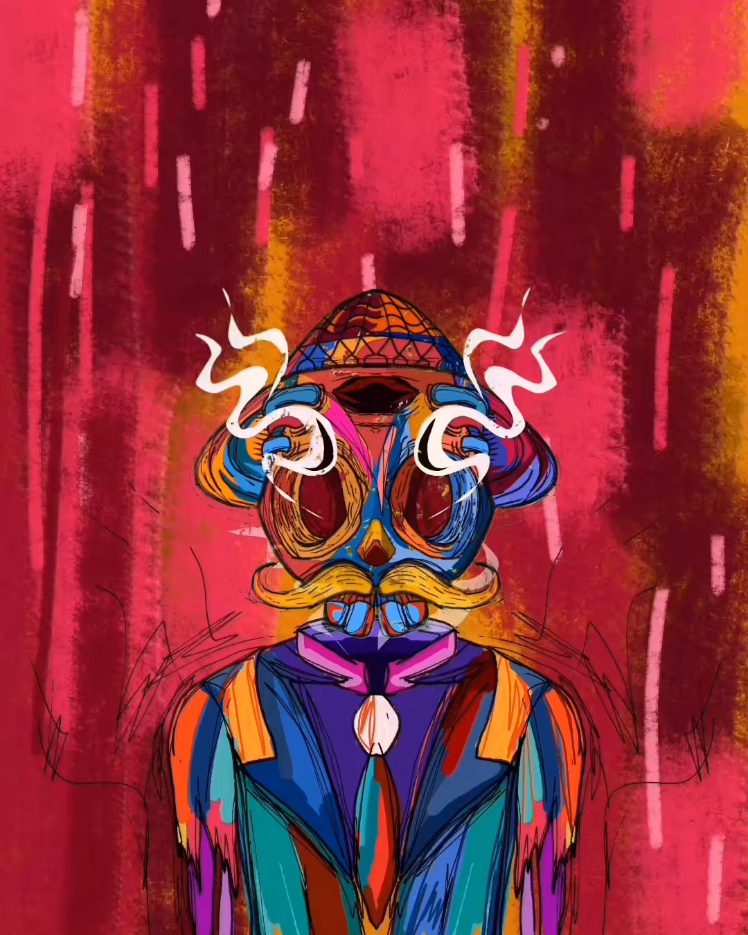 skull flying