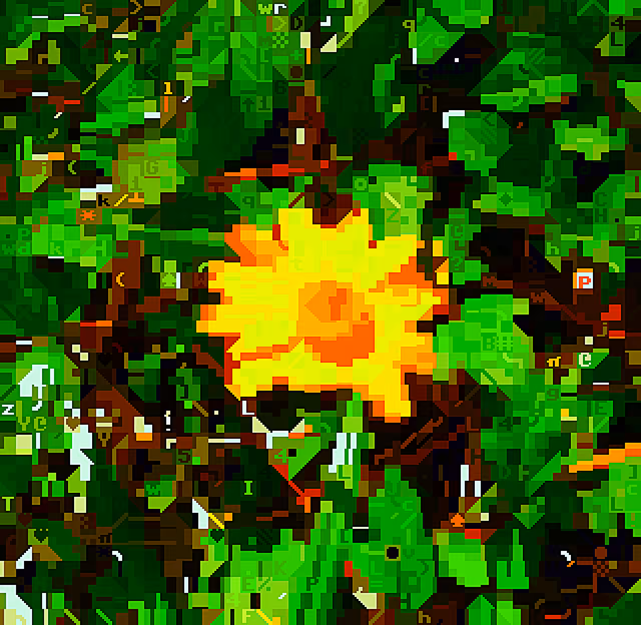 ASCII 94  +++ Yellow Flower ##&@/=