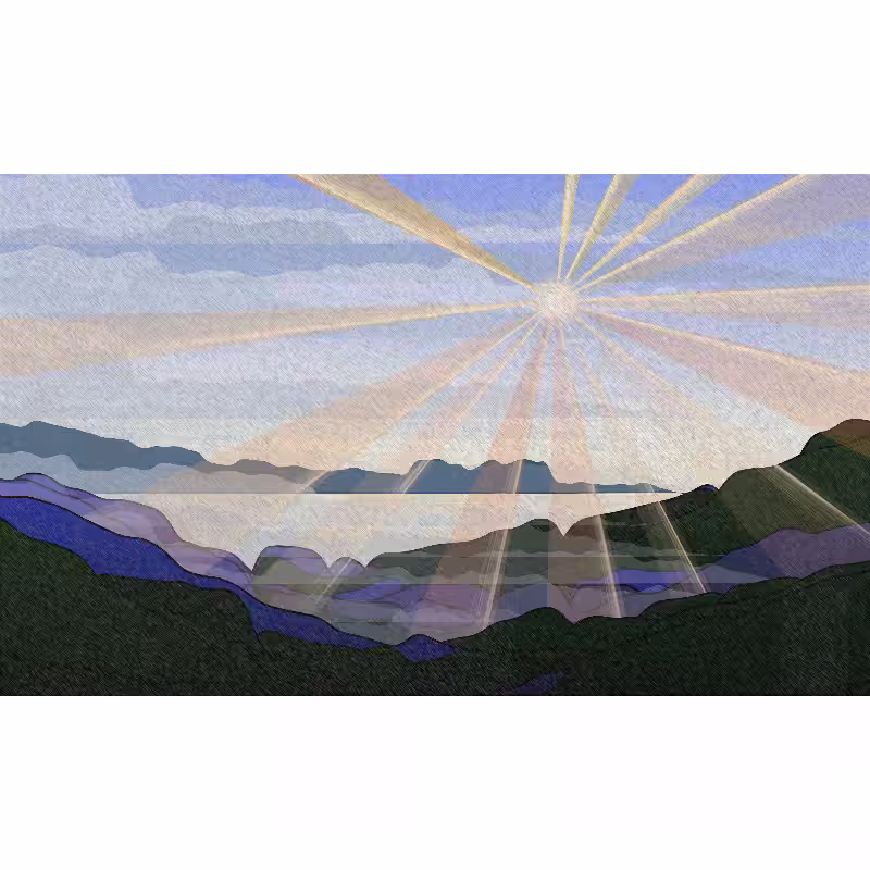 Sunrise over a Mountain Lake #65