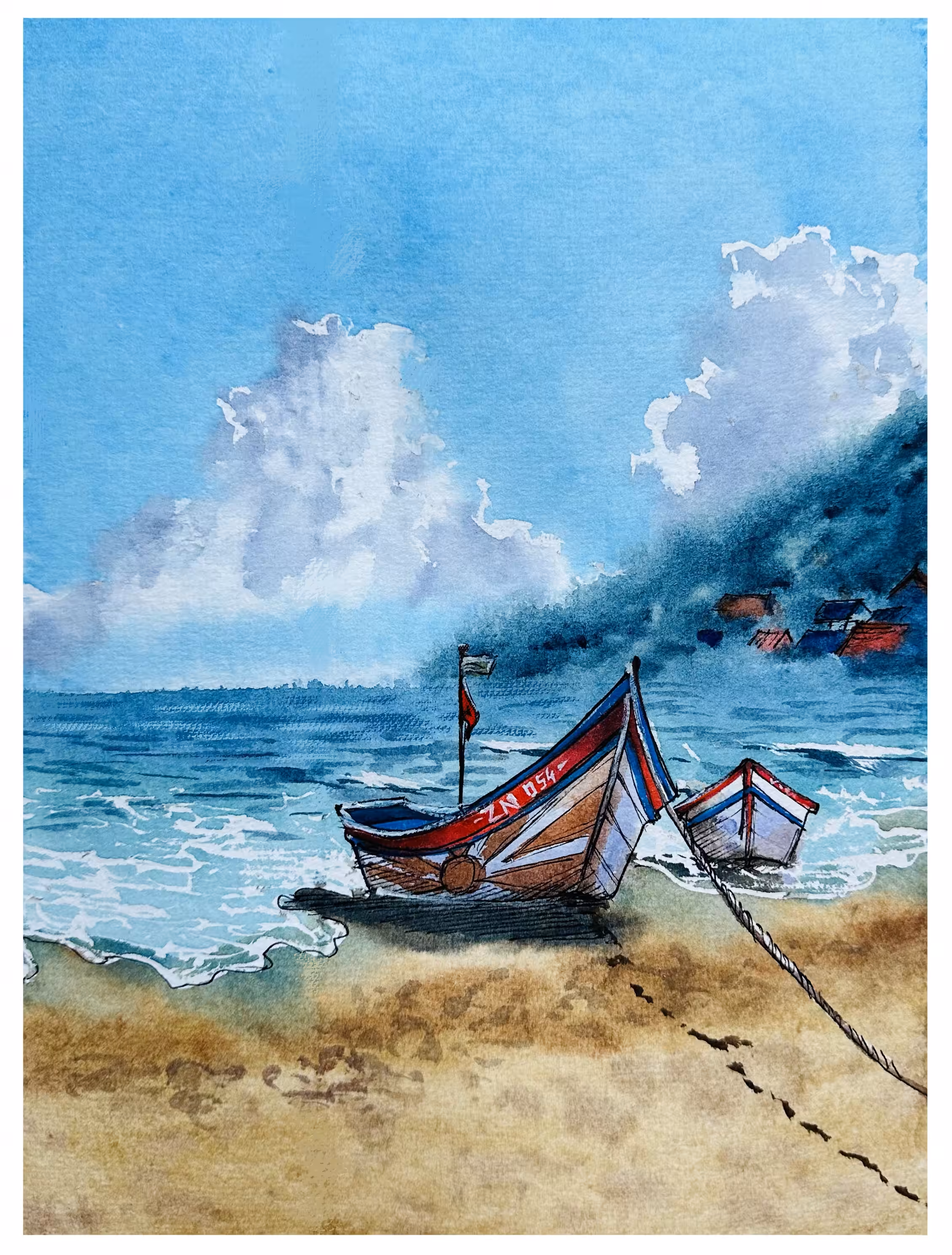 On the sandy coast