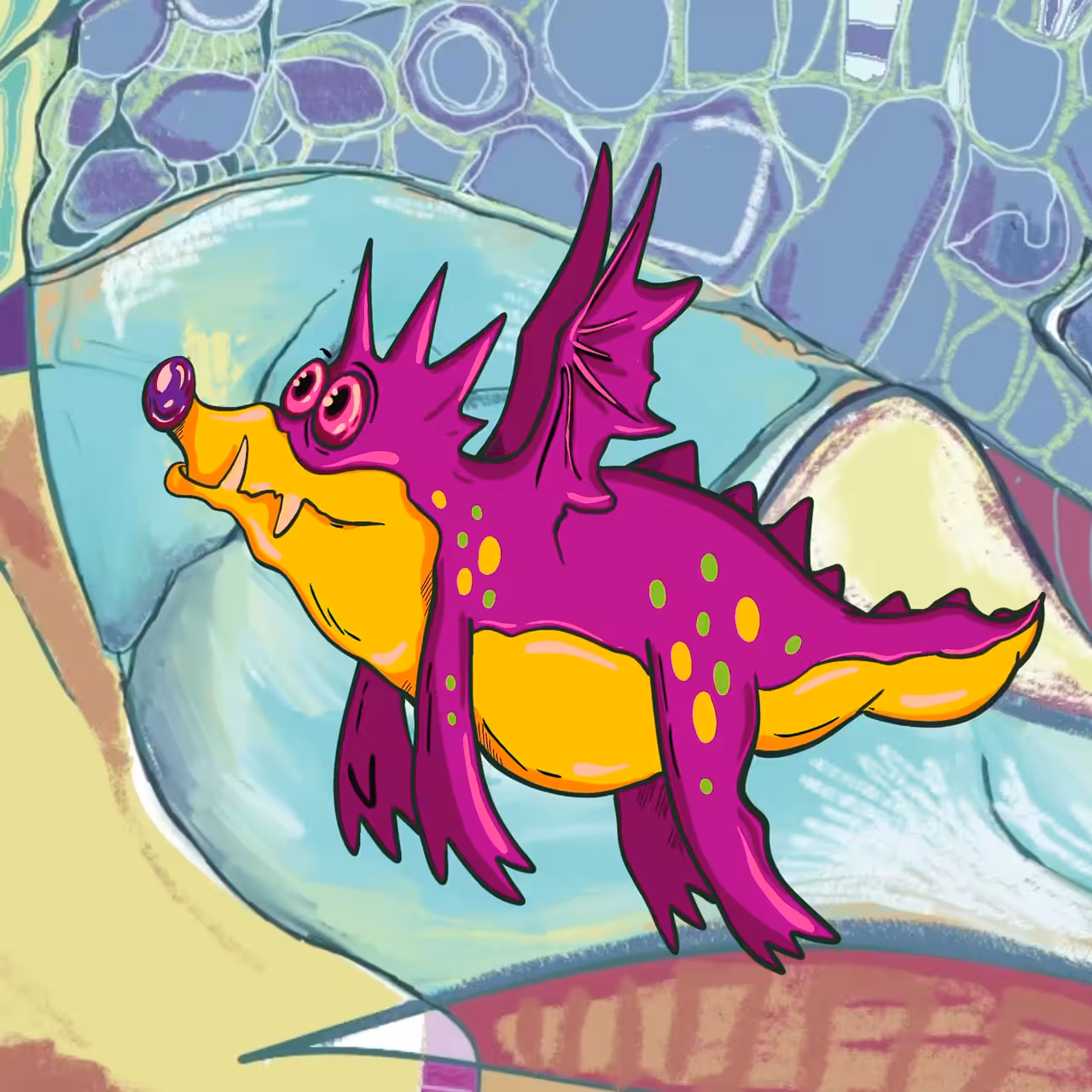 Happy Yellow Belly Dragon