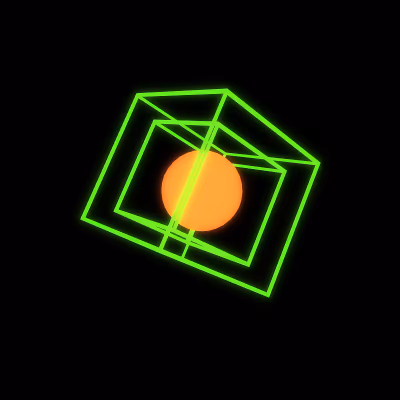 Generative Animation : Two Cube and Sphere #2