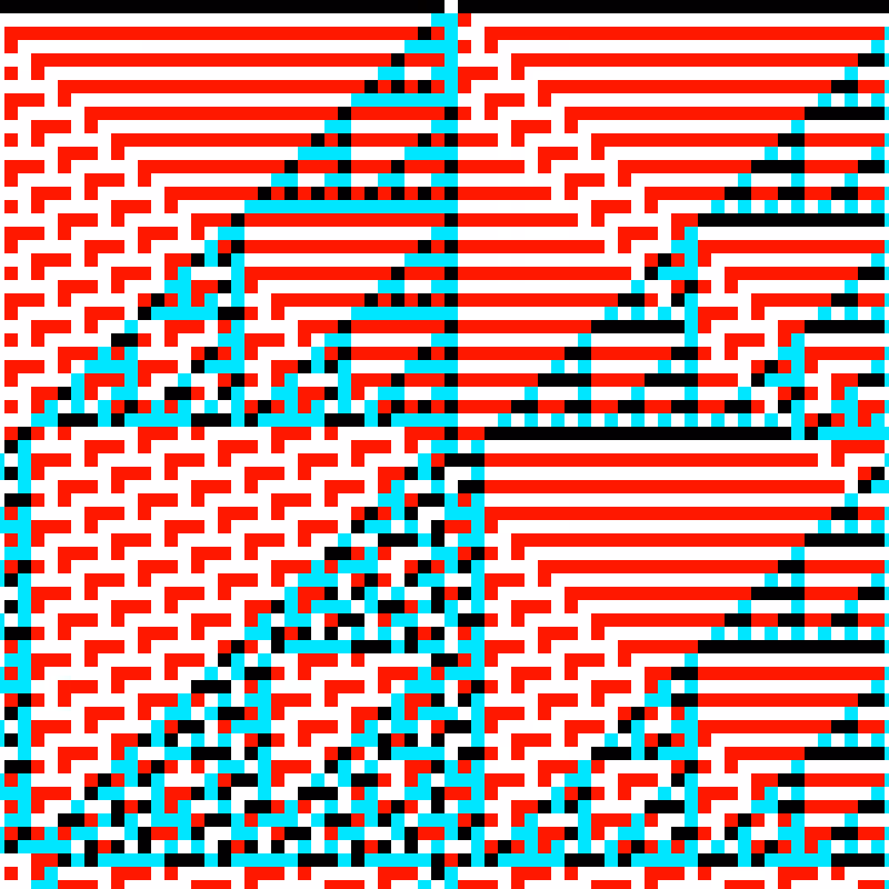 RGB Elementary Cellular Automaton #483