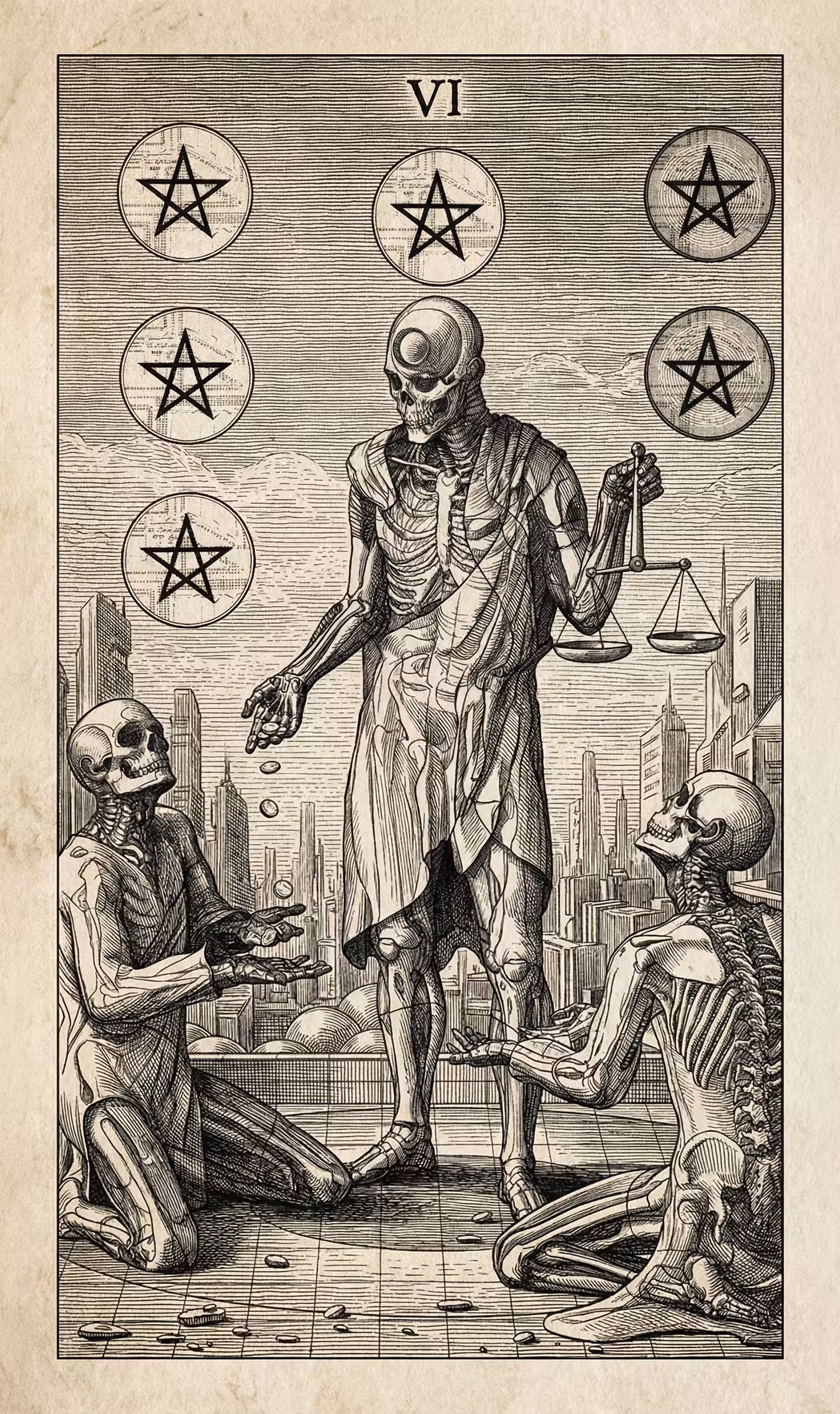 The Fool's Journey: 6 of Pentacles — Litho