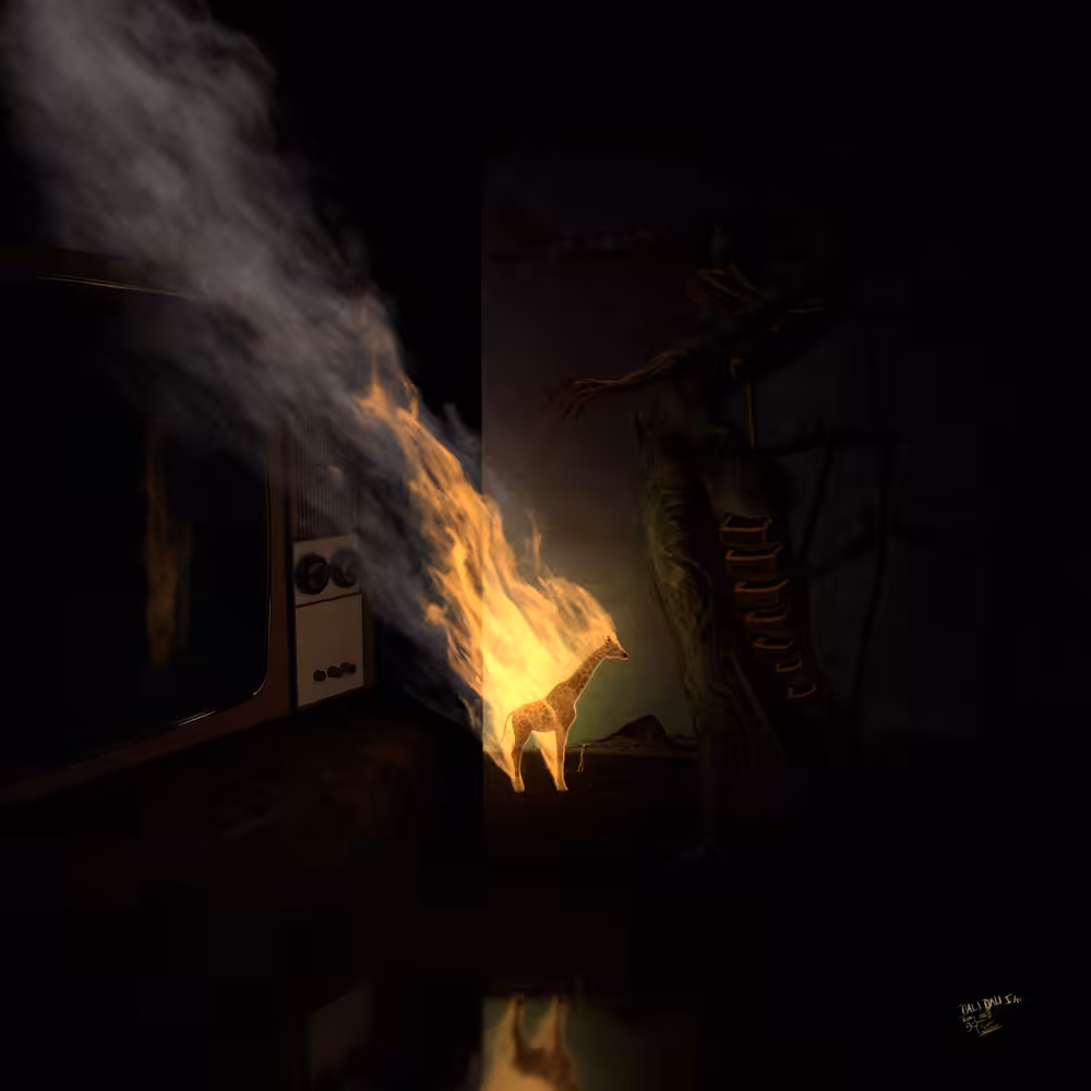 the burning giraffe - Dali Dali series I of IV