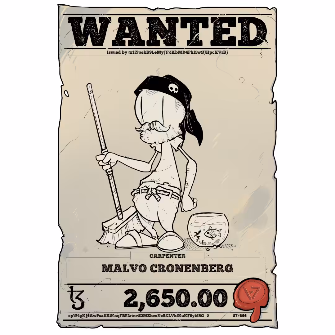 MALVO CRONENBERG | TEZOS PIRATE 87/666