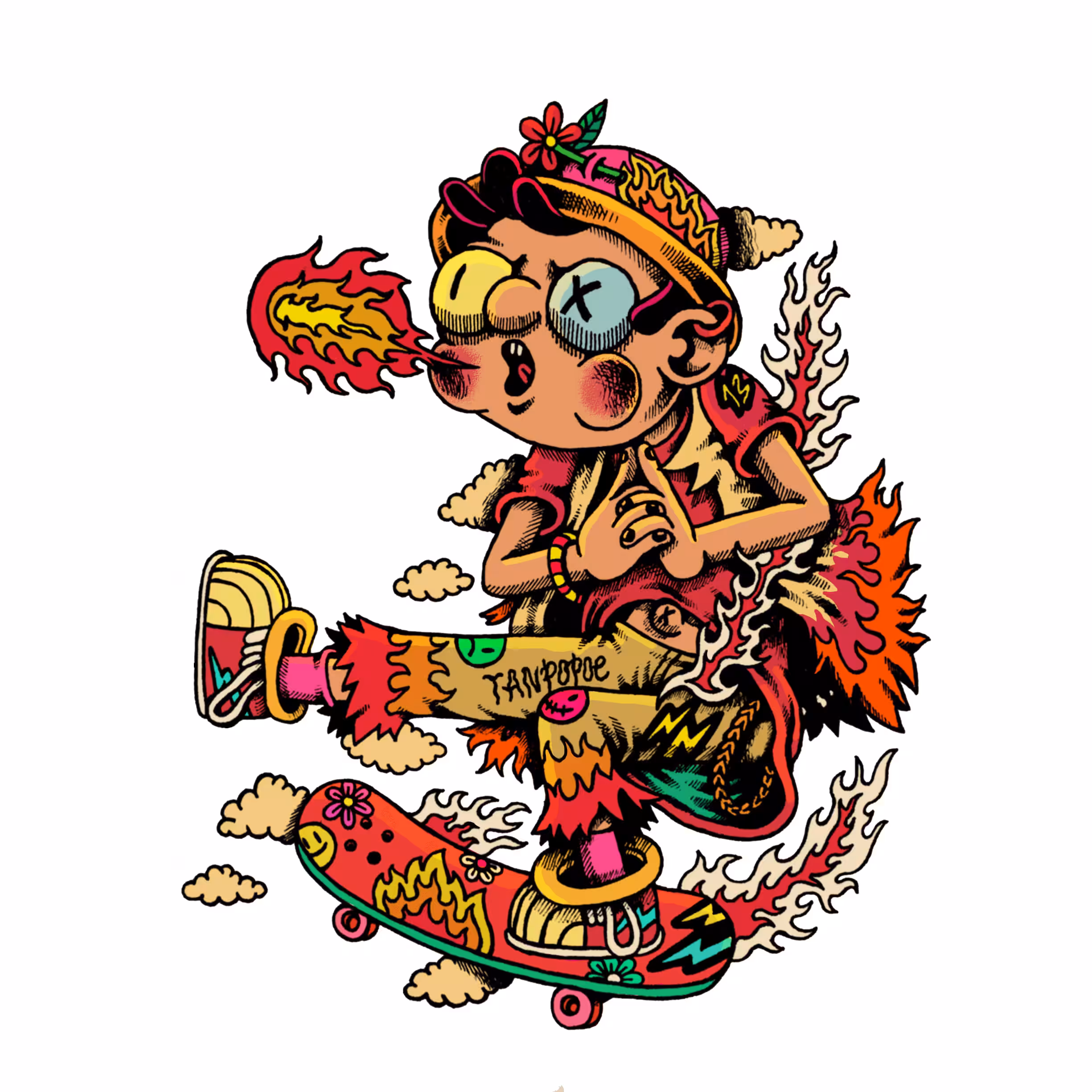 collection tanpopoe: ninja fire skateboard !!
