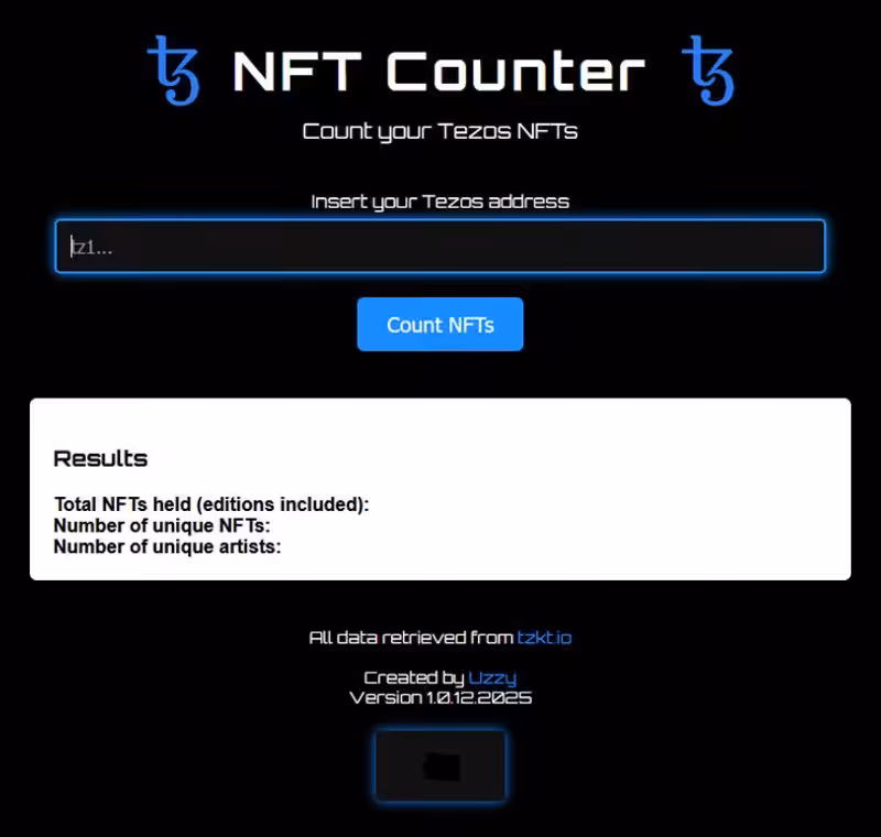 Tezos NFT Counter --- v.1.0.12.2025