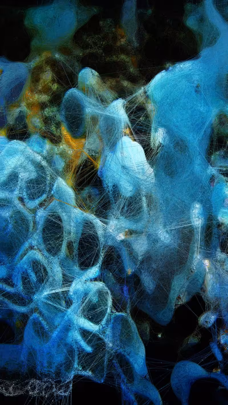 Machine Hallucinations - Coral - Generative AI Data Painting B #28