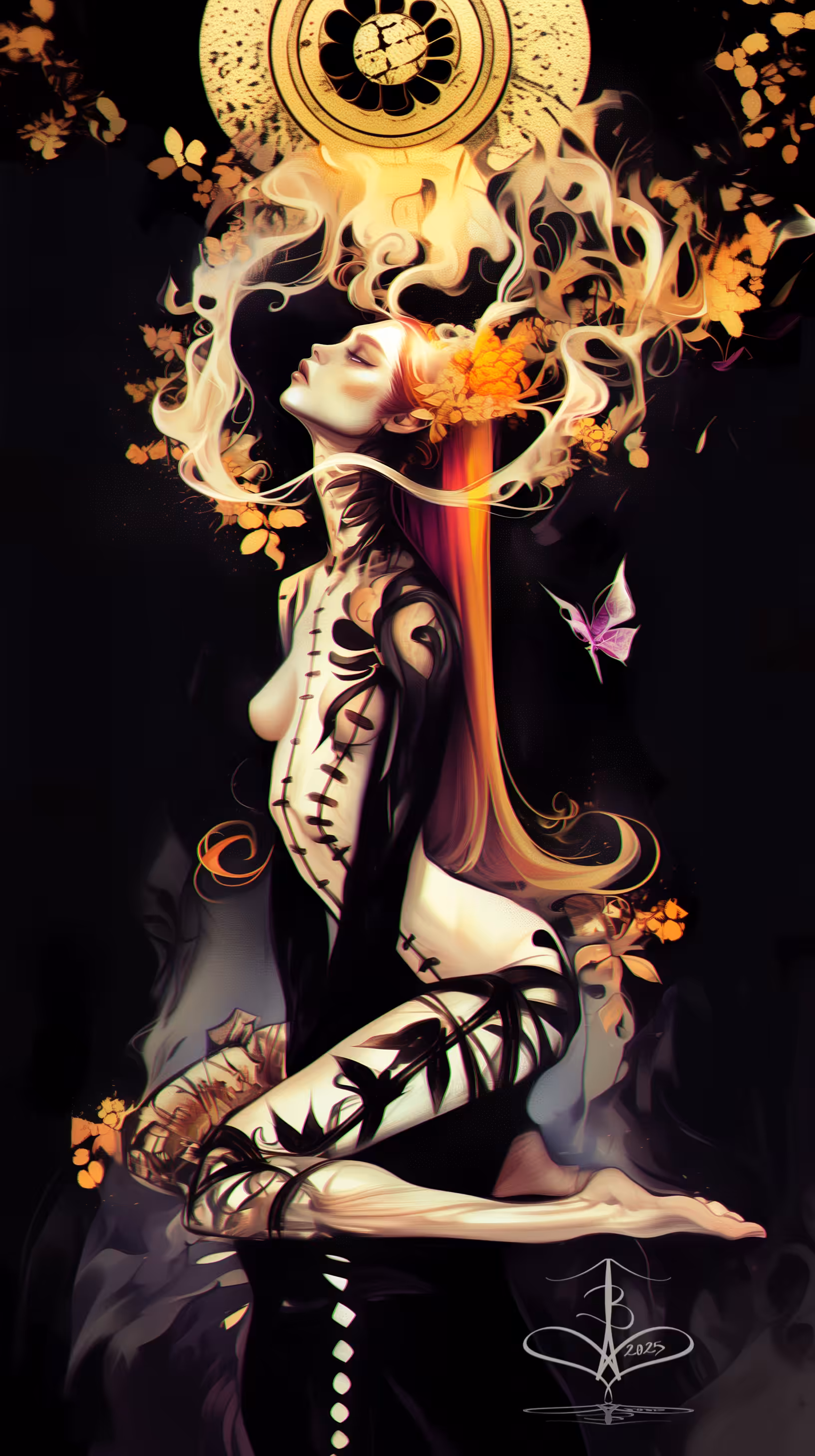 She Set’s the City on FIRE: Emberbound Phoenix Bloom: Fractured Beauty