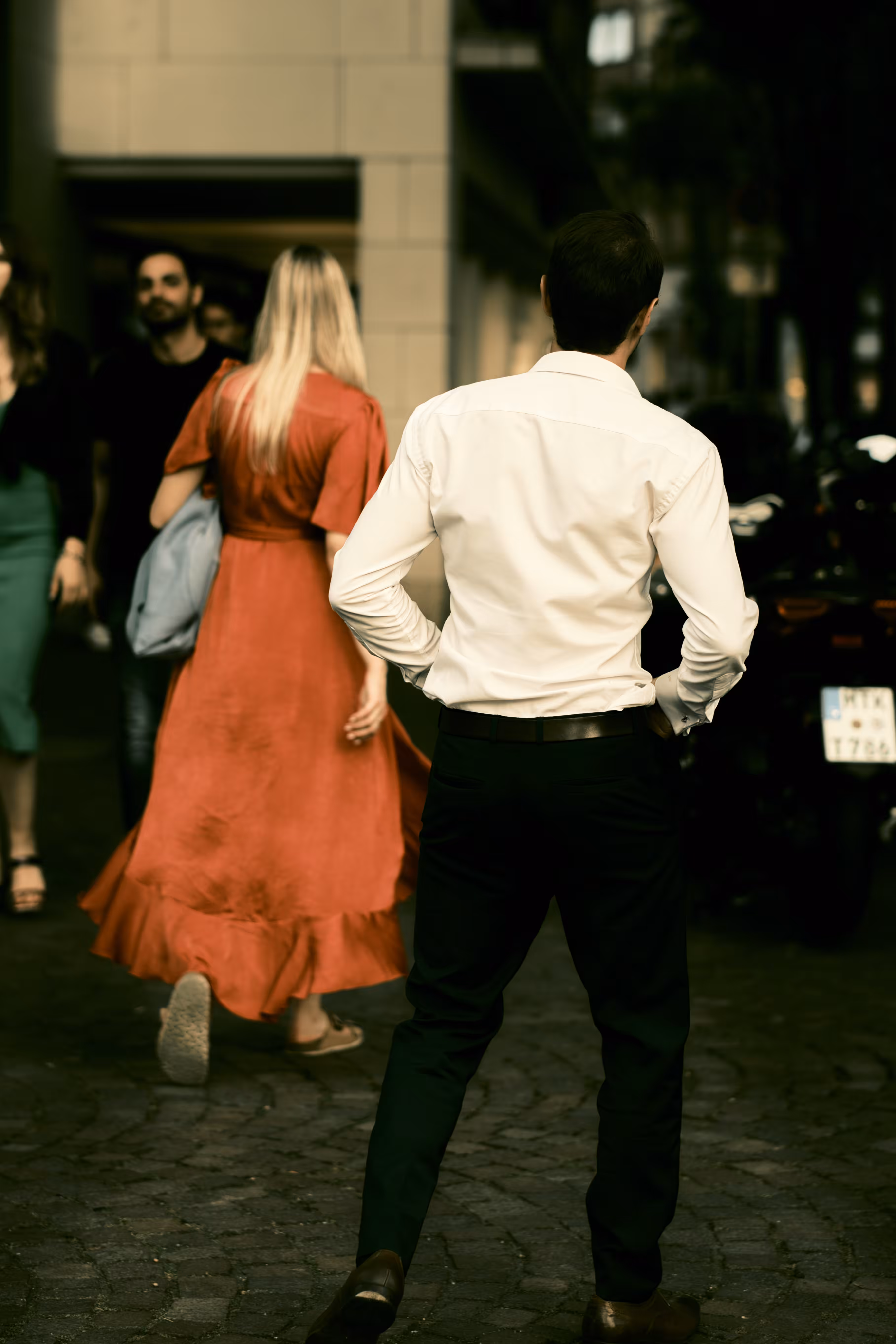 The Woman in the red dress...