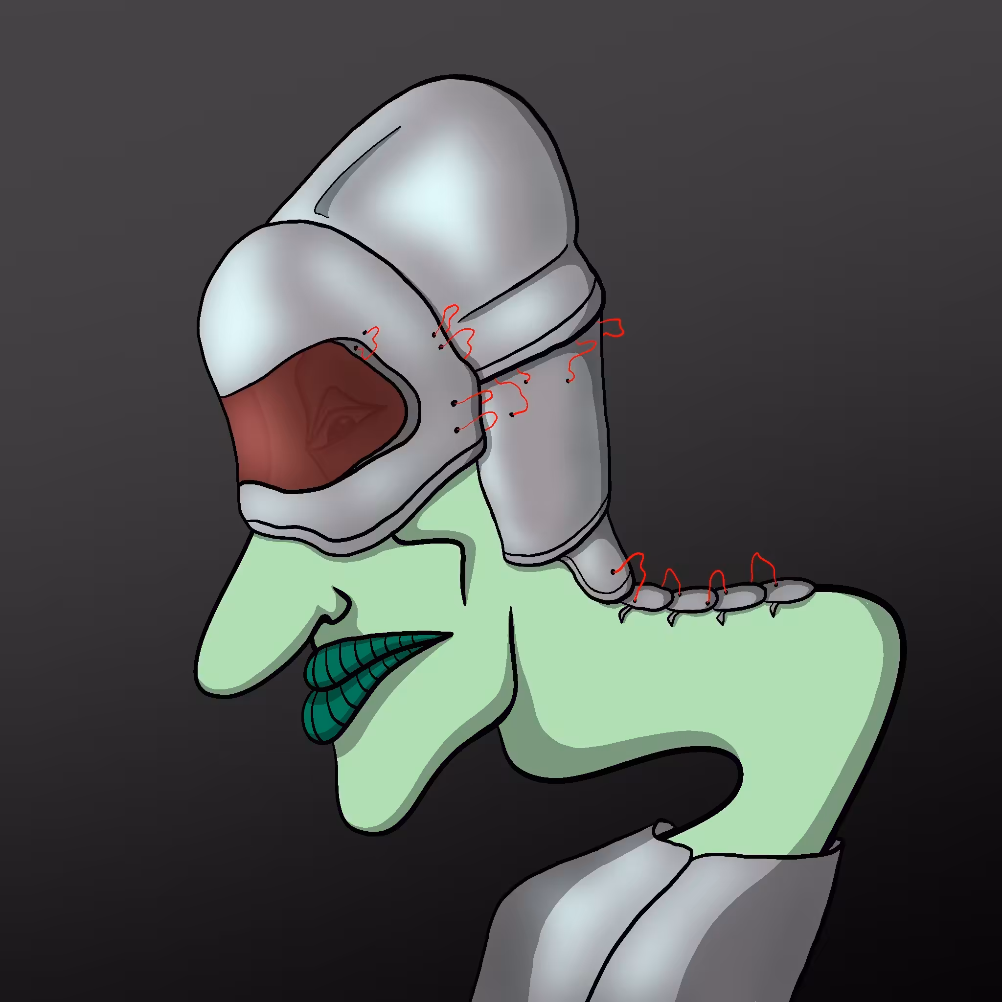 FAWKFACES: #76 Cyborg Alien Face 