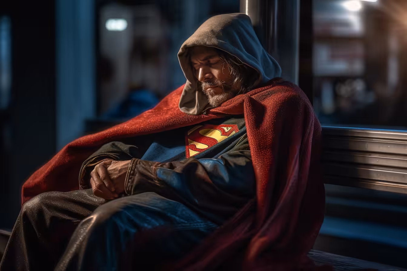 A homeless superman