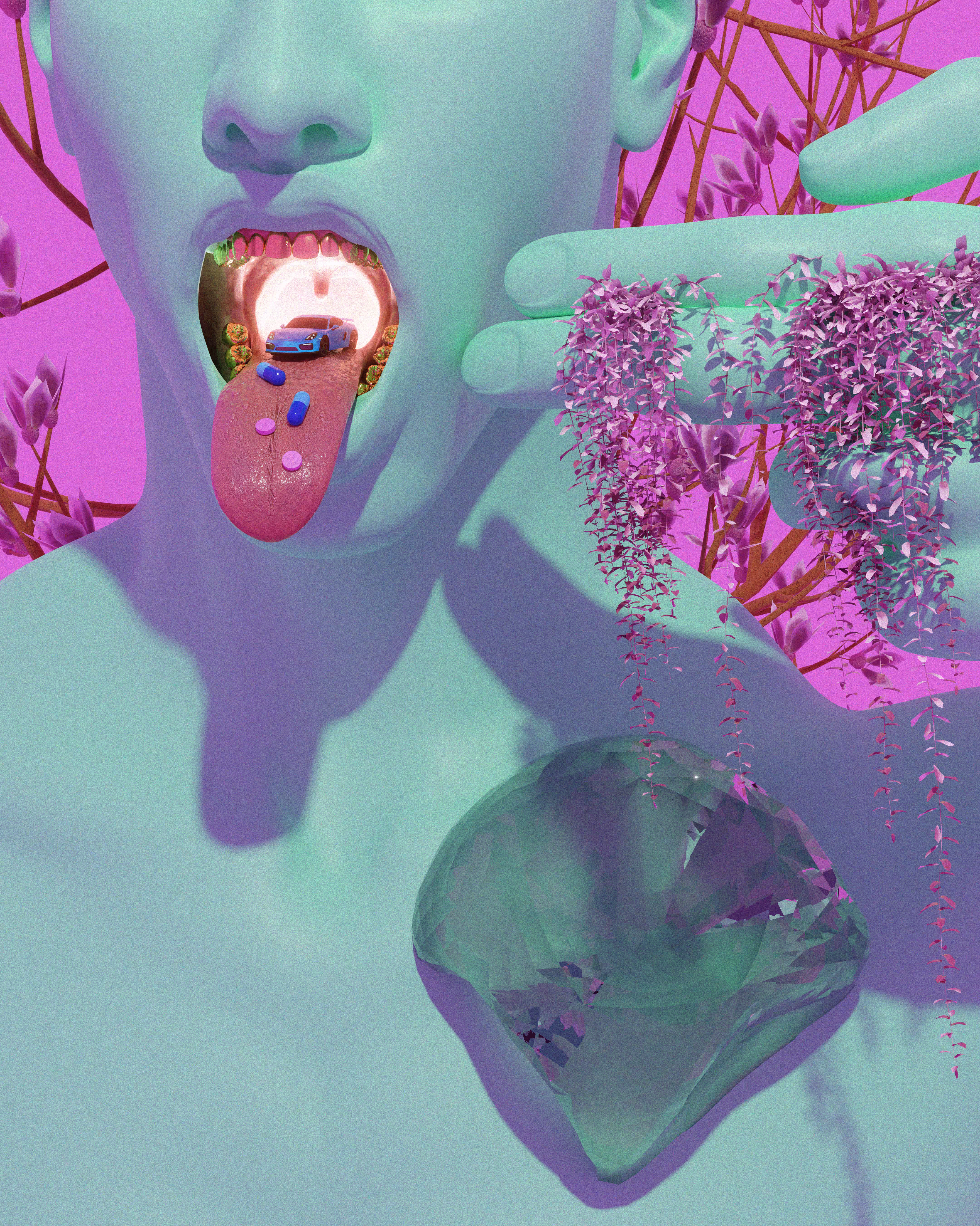Pepto Bismol & Vitamin P.