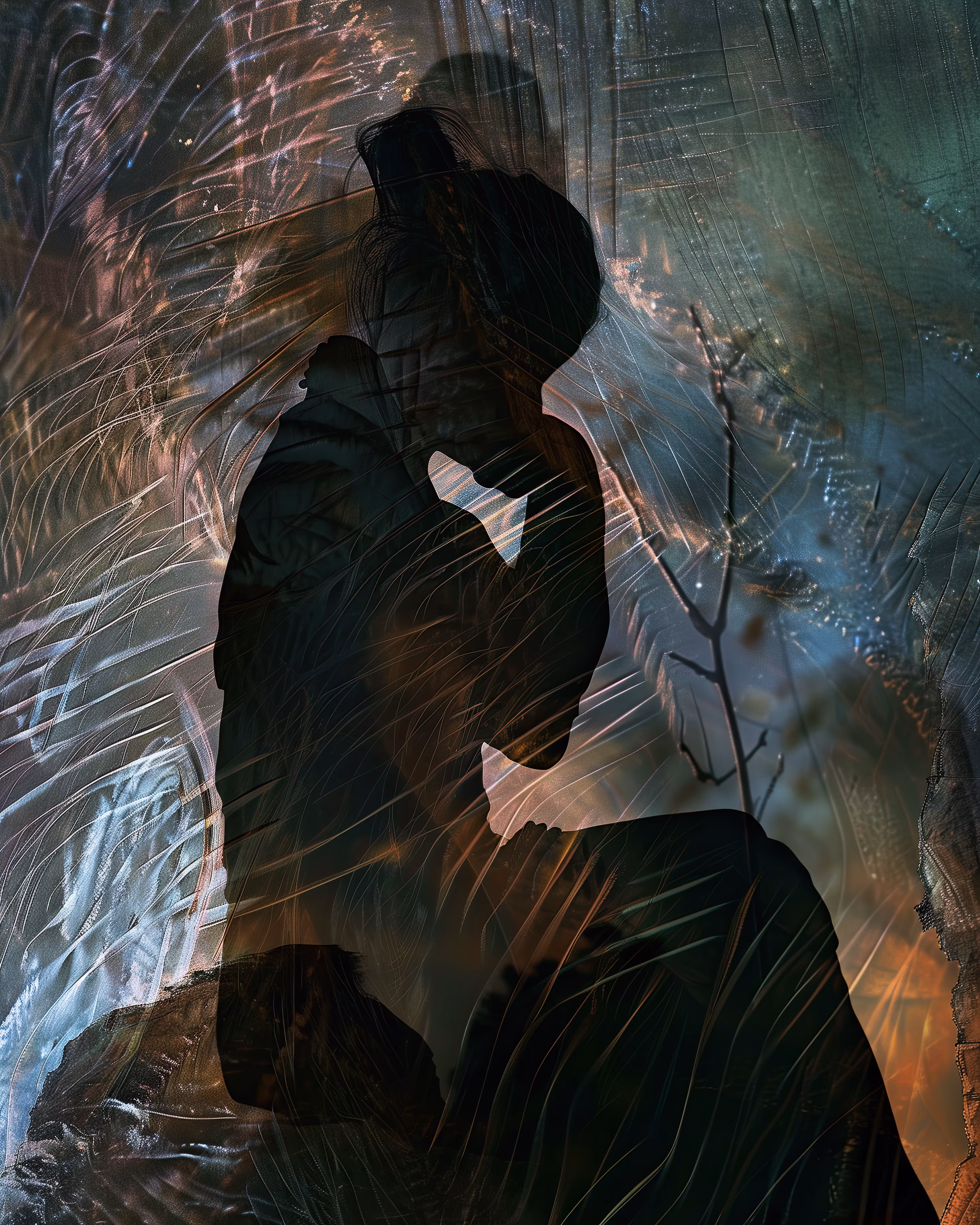 Silhouetted by solitude.