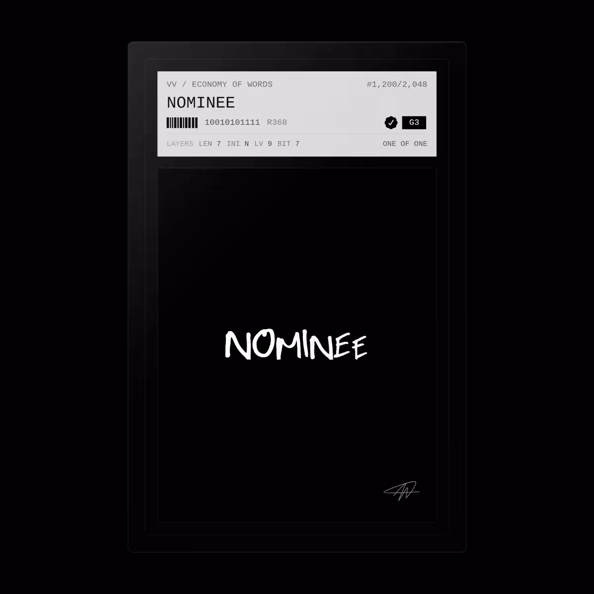 Economy of Words: NOMINEE · #1200