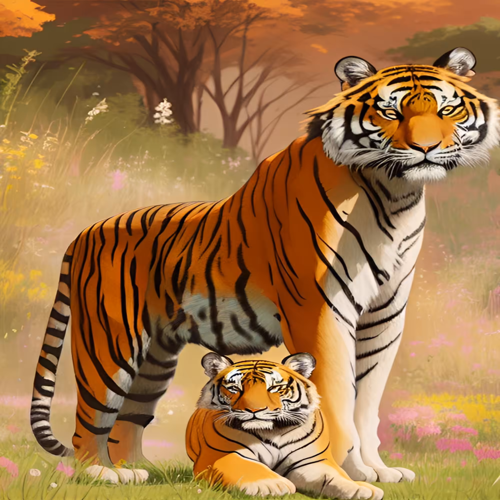 Tiger and pup on the watch