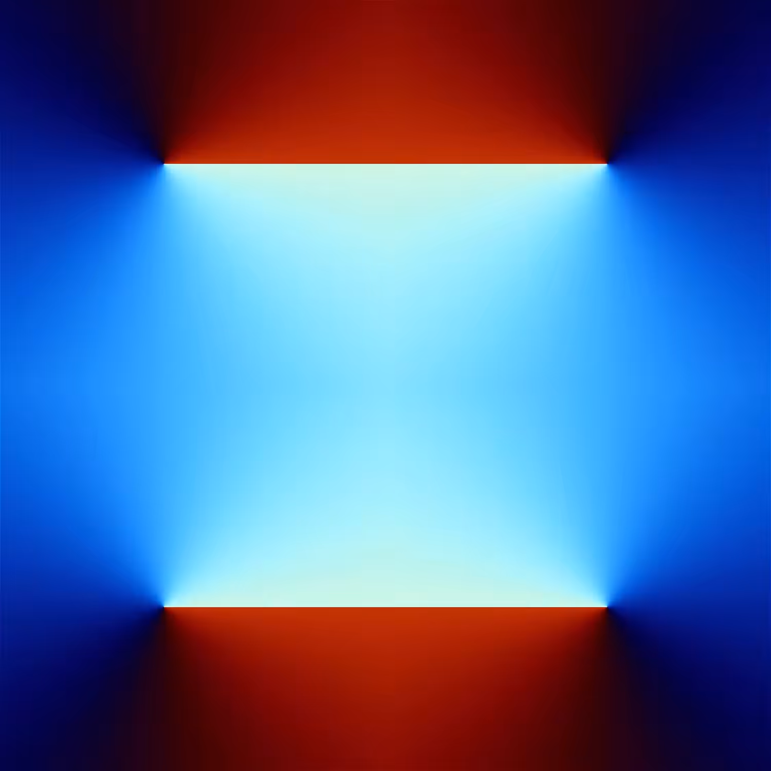 The faint glow reflected from the glass door
