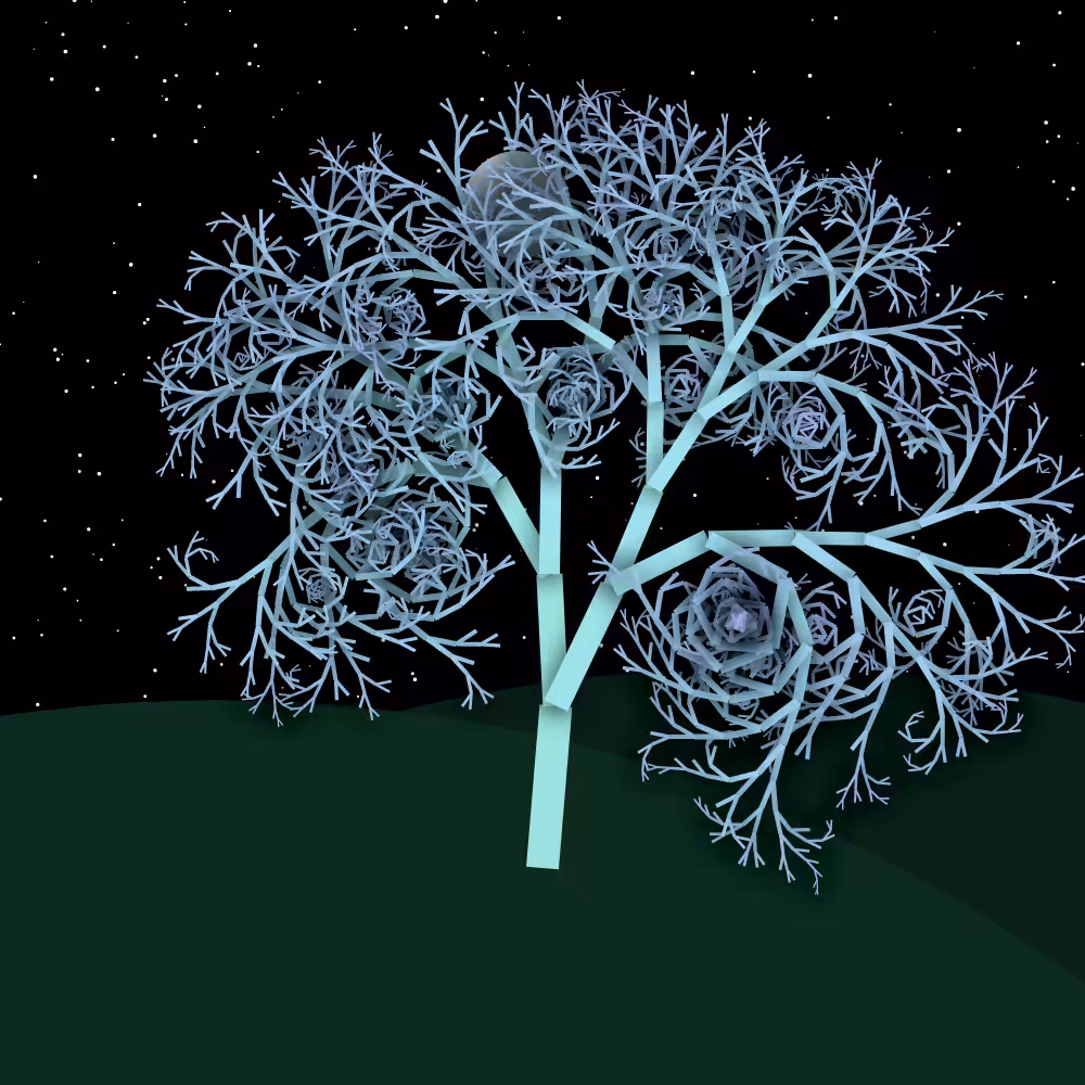Moonlit Trees of Iterative Fractal Chaos #41